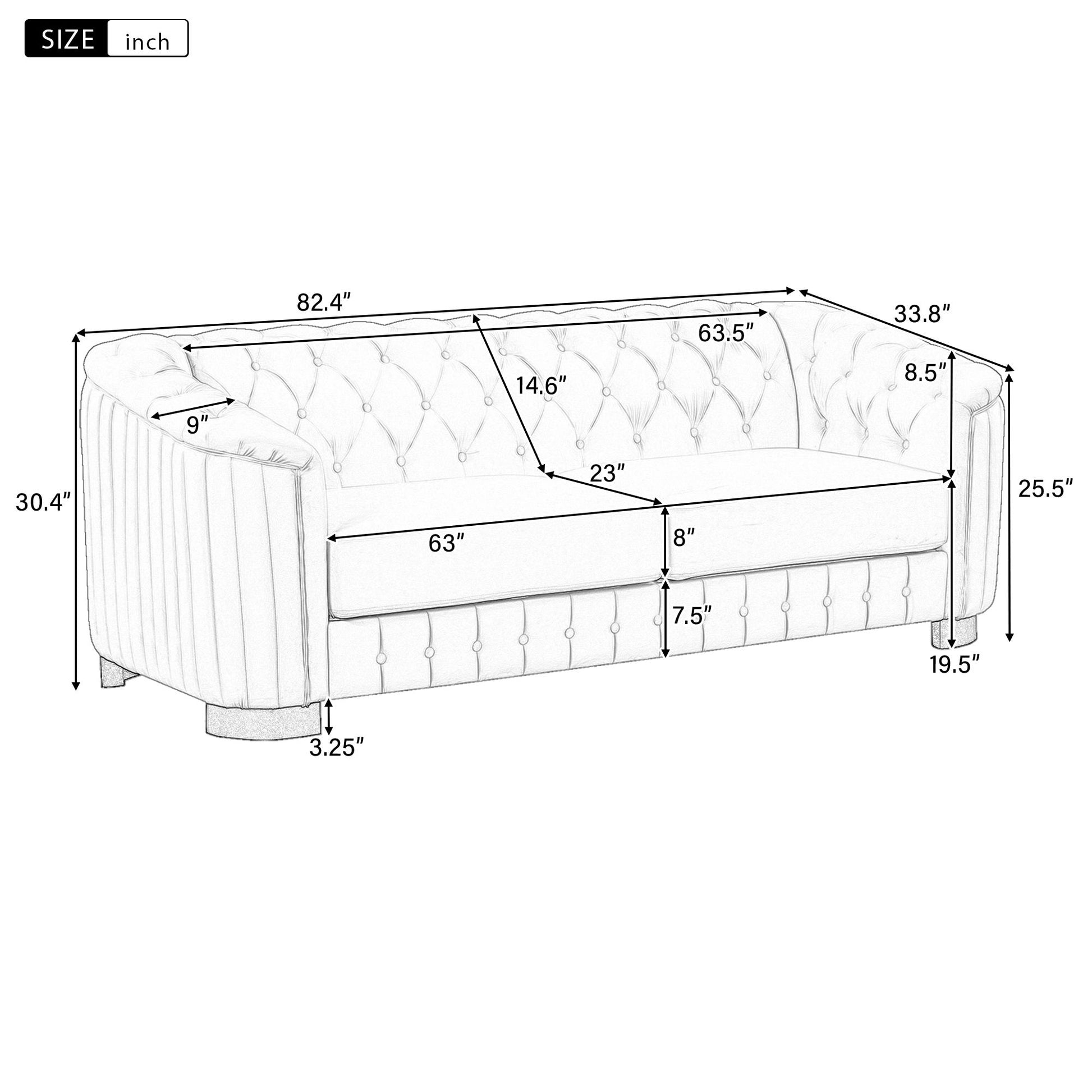 Sofa With Thick Removable Seat Cushion, 3 Seater - Best Buy Furniture
