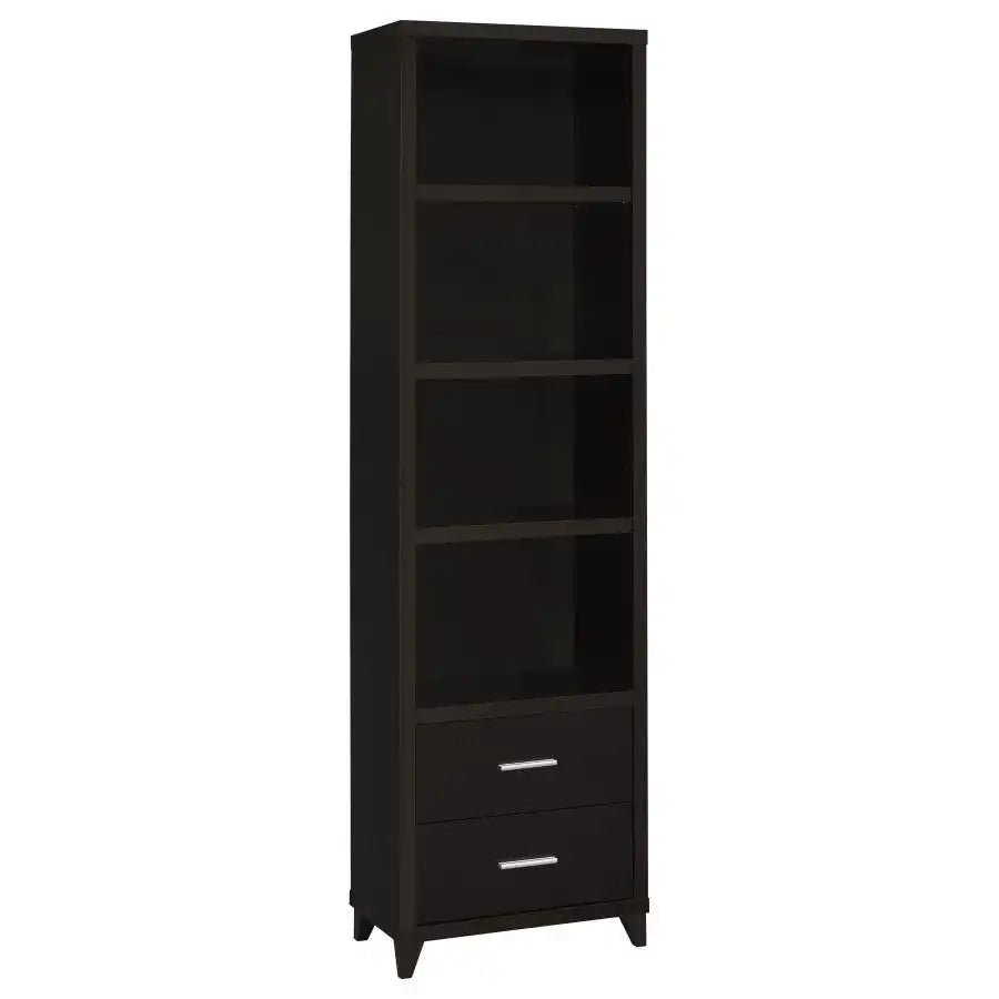 Lewes - 4-Shelf Engineered Wood Media Tower - Cappuccino - Best Buy Furniture