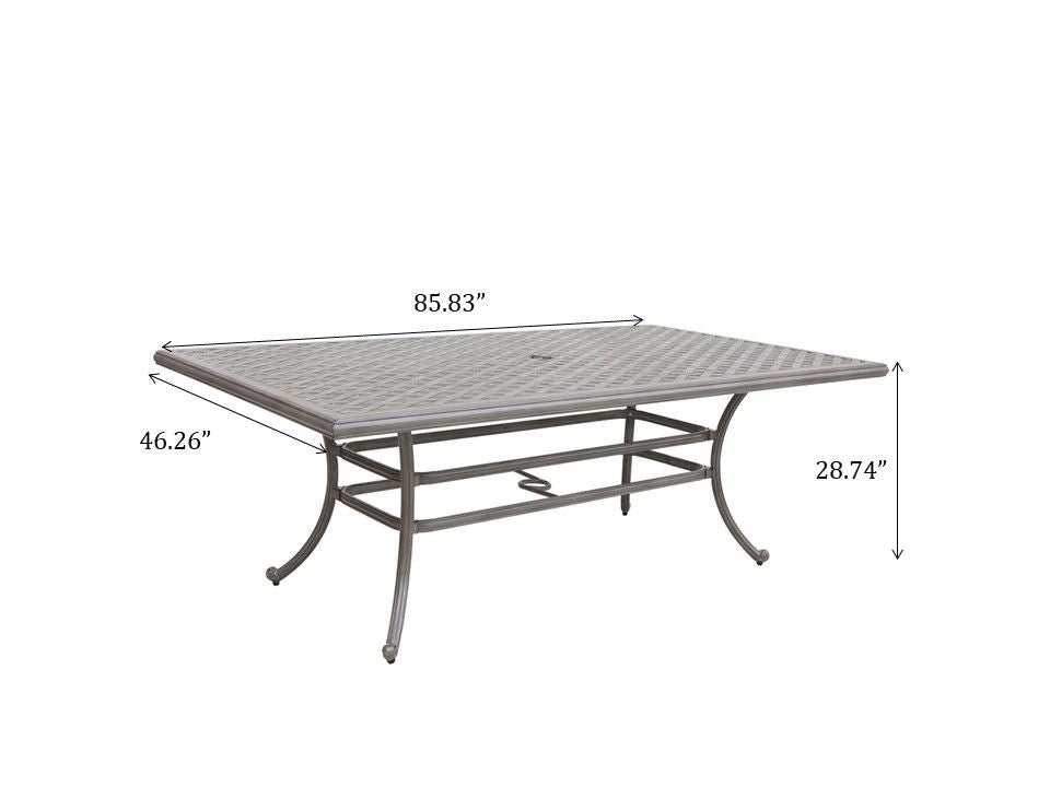 46X86" Cast Aluminum Rectangle Table - Gray - Best Buy Furniture