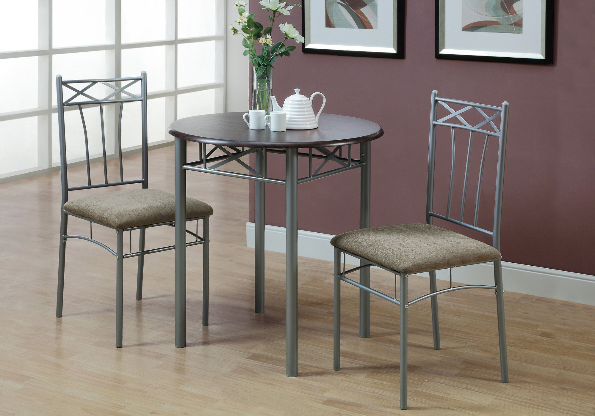 Dining Table Set Small Round 3 Pieces Set - Best Buy Furniture