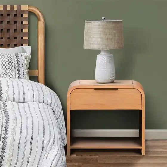 Modern One Drawer Waterfall Nightstand - Best Buy Furniture