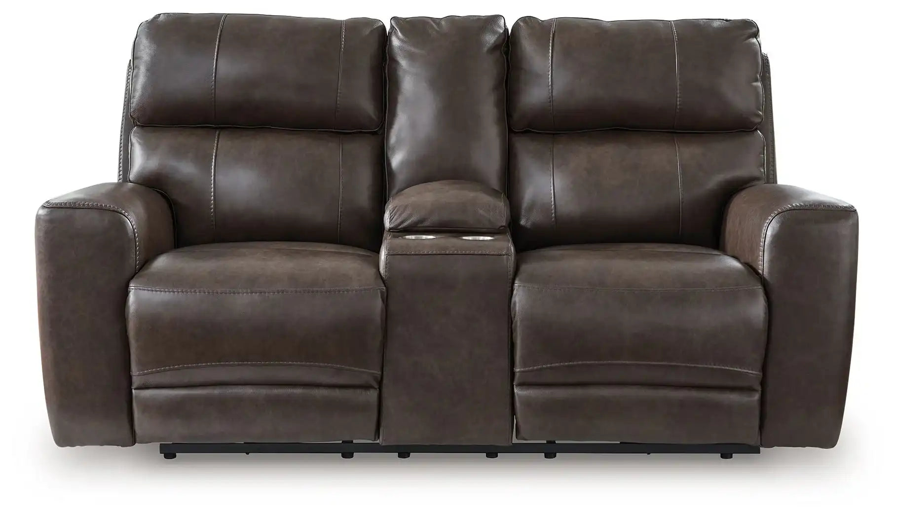 Crossplex - Power Reclining Loveseat / Console / Adjustable Headrest - Smoke - Best Buy Furniture