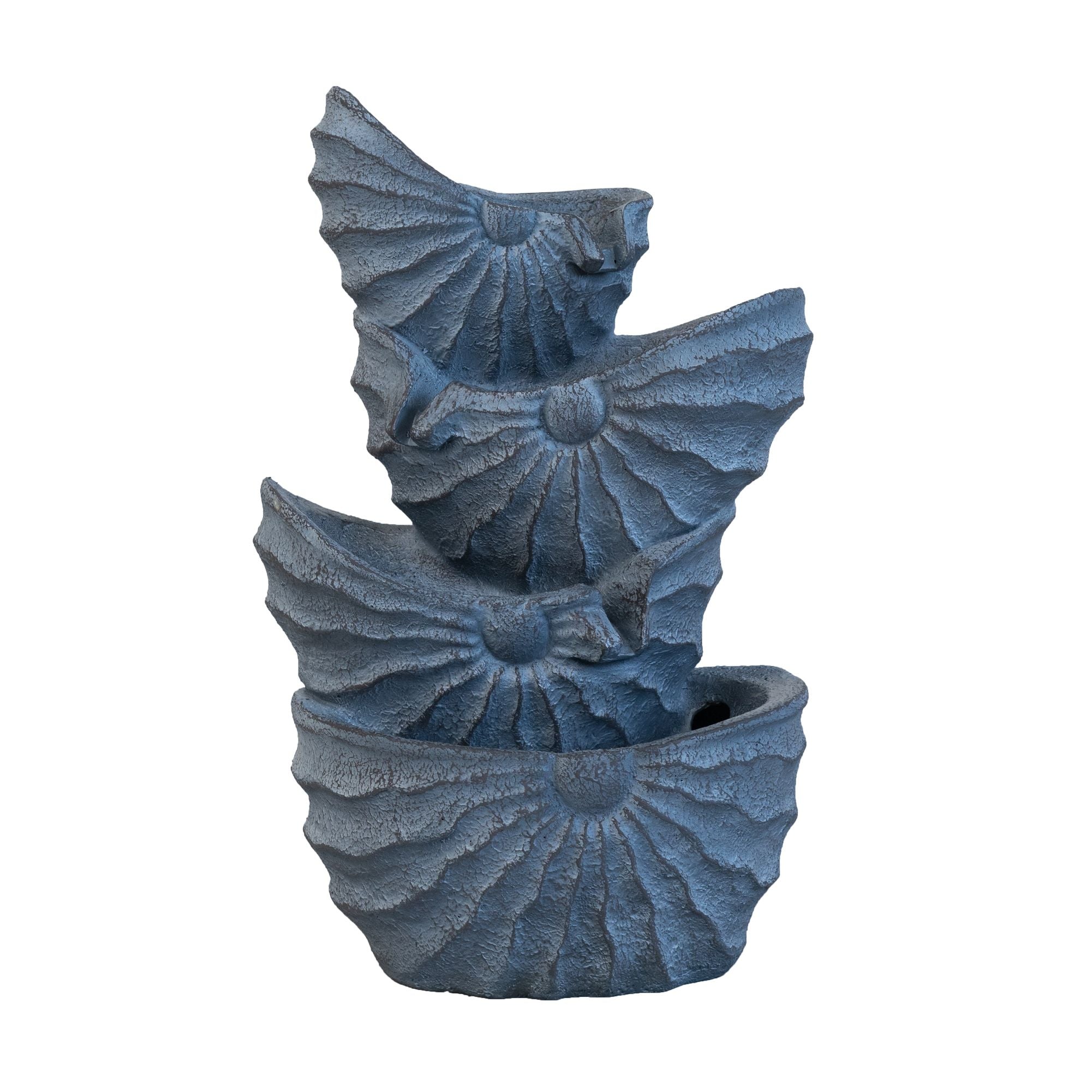 Decorative 4 Tier Nautilus Shell Water Fountain With Light For Indoor Outdoor - Blue - Best Buy Furniture
