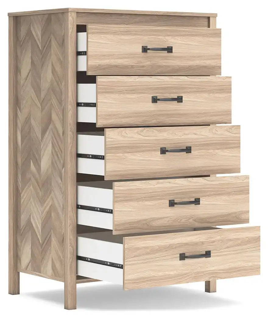 Battelle - Five Drawer Chest - Tan - Best Buy Furniture