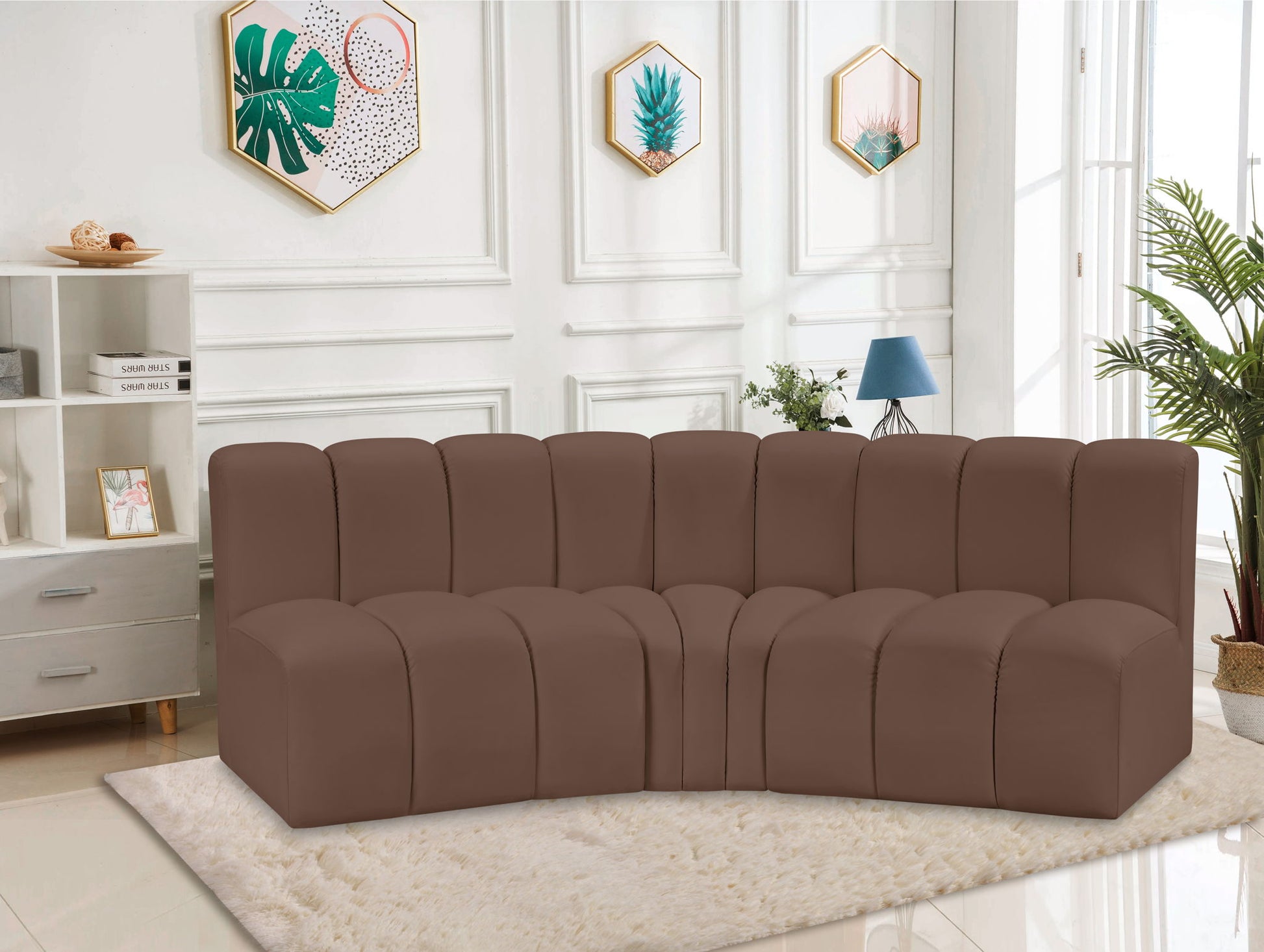 Arc - Faux Leather 3 Piece Modular Corner Sofa - Best Buy Furniture