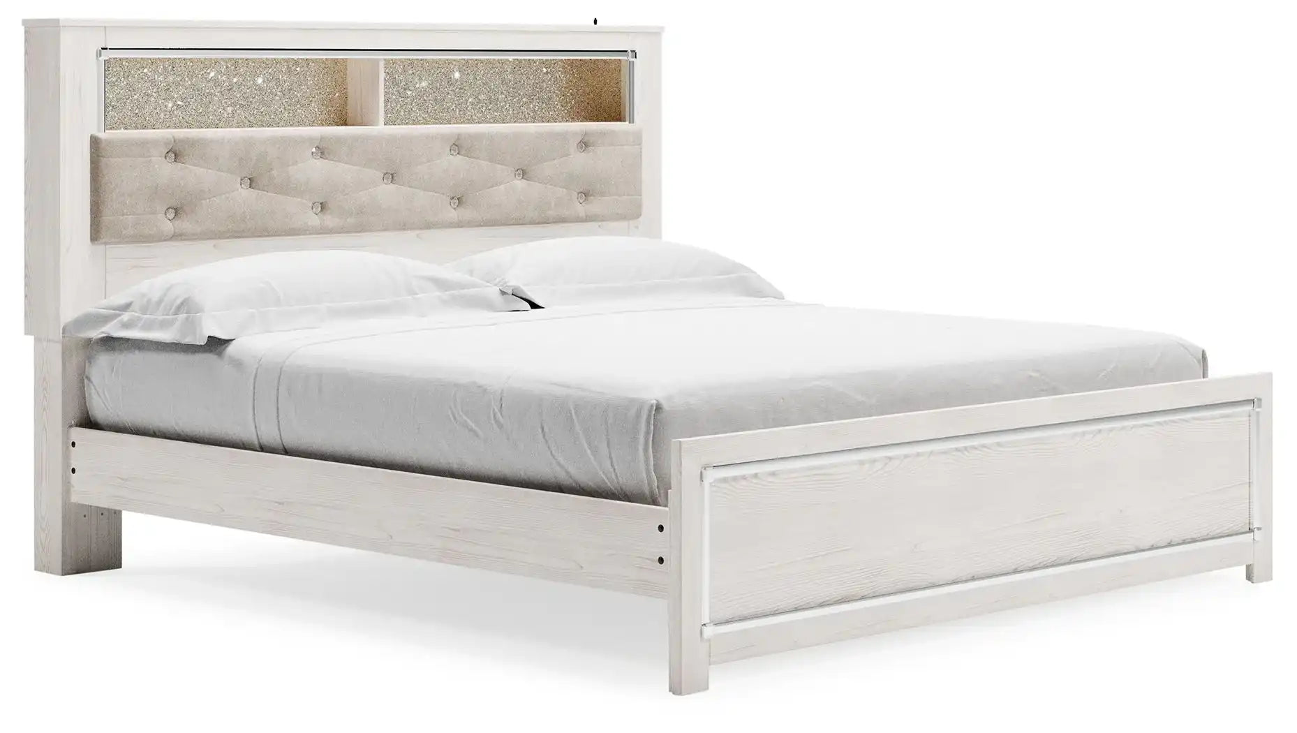 Altyra - King Bookcase Panel Bed - White - Best Buy Furniture