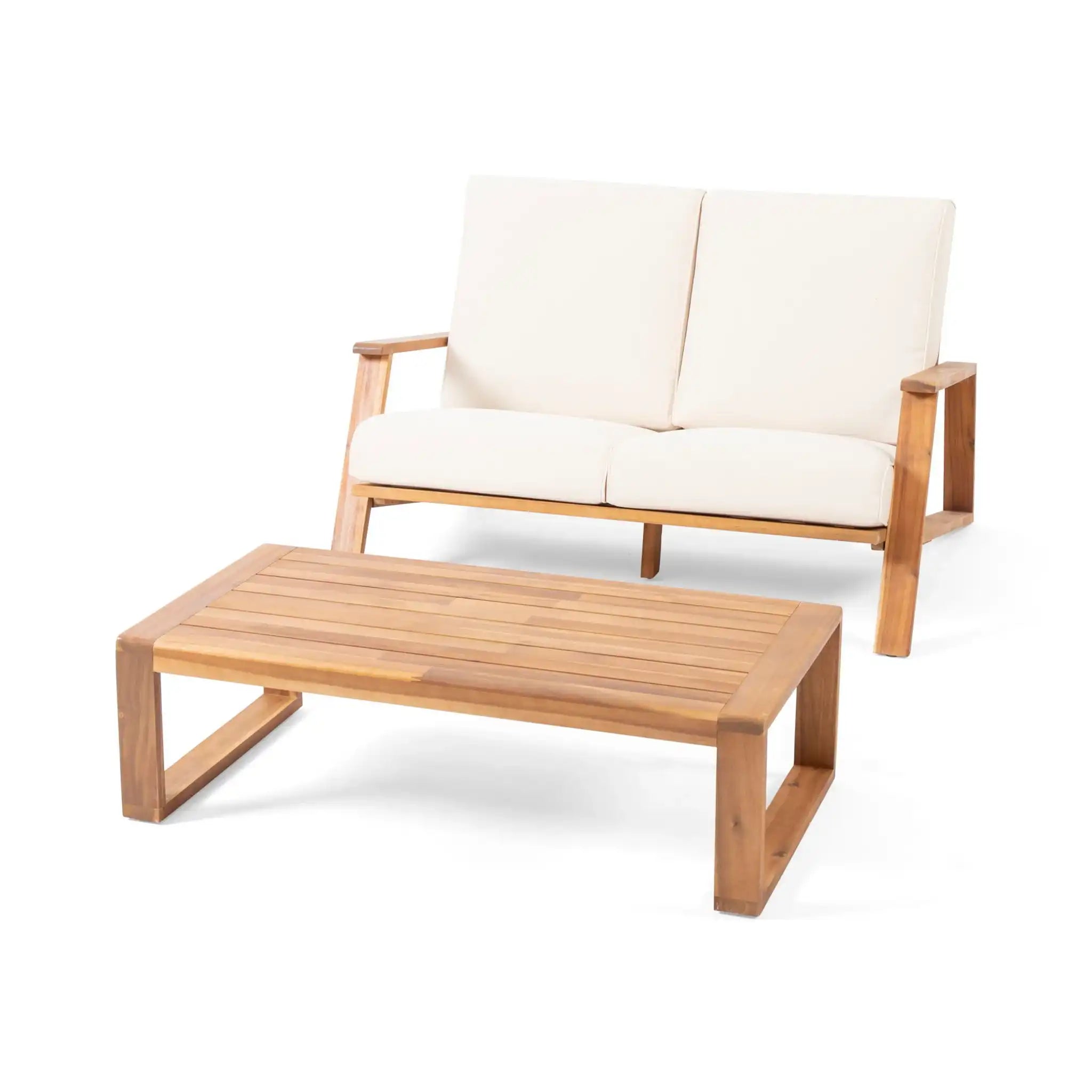 Paloma - Contemporary Loveseat And Coffee Table Set With Weather Resistant Cushions - Best Buy Furniture