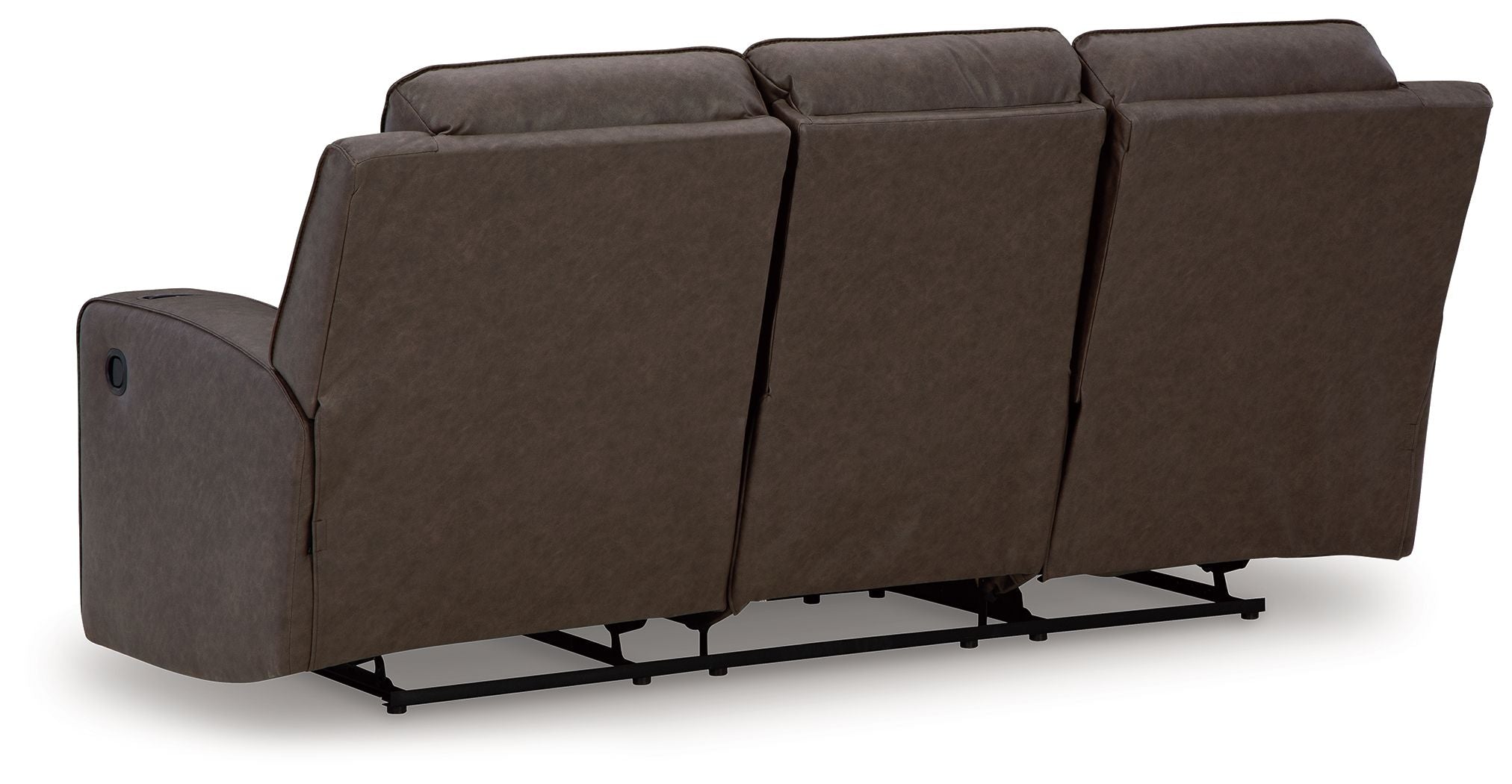 Lavenhorne - Rec Sofa W/Drop Down Table - Granite - Best Buy Furniture
