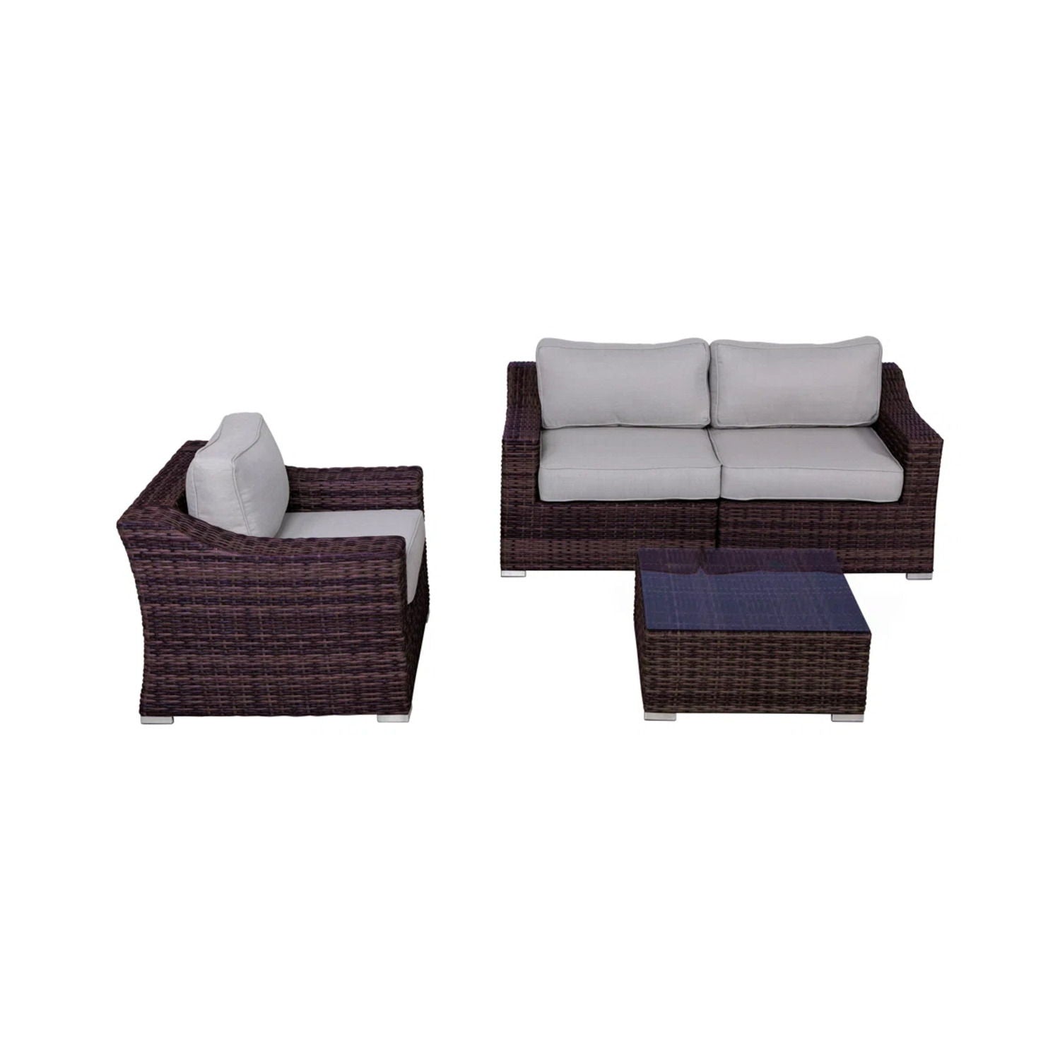Outdoor Wicker Conversation Set With Cushions, All Weather - Best Buy Furniture