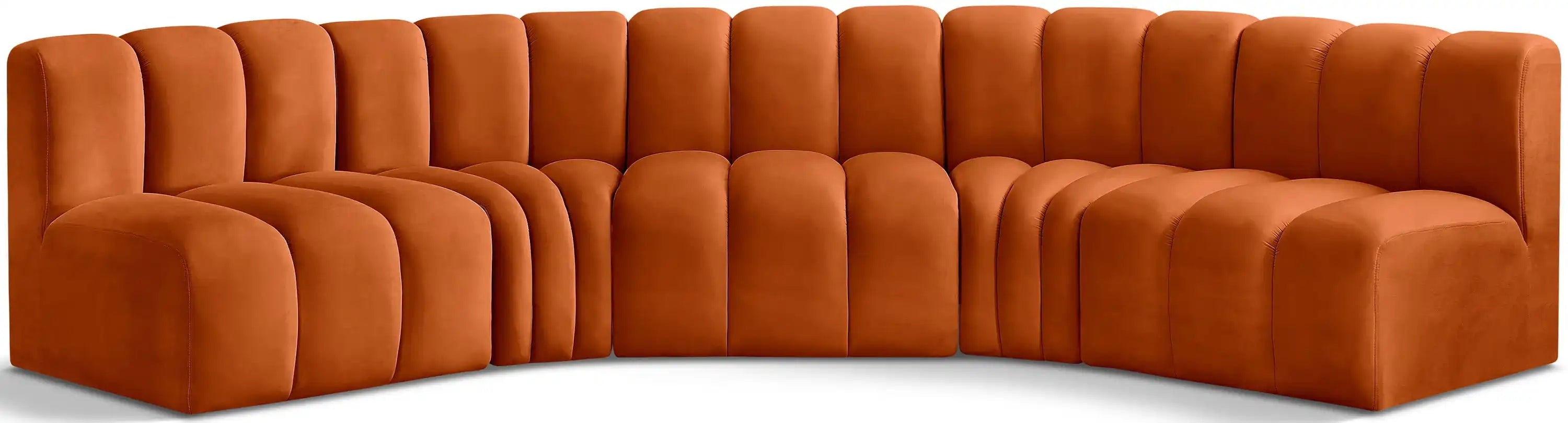 Arc - Velvet 5 Piece U-Shaped Modular Sofa - Best Buy Furniture
