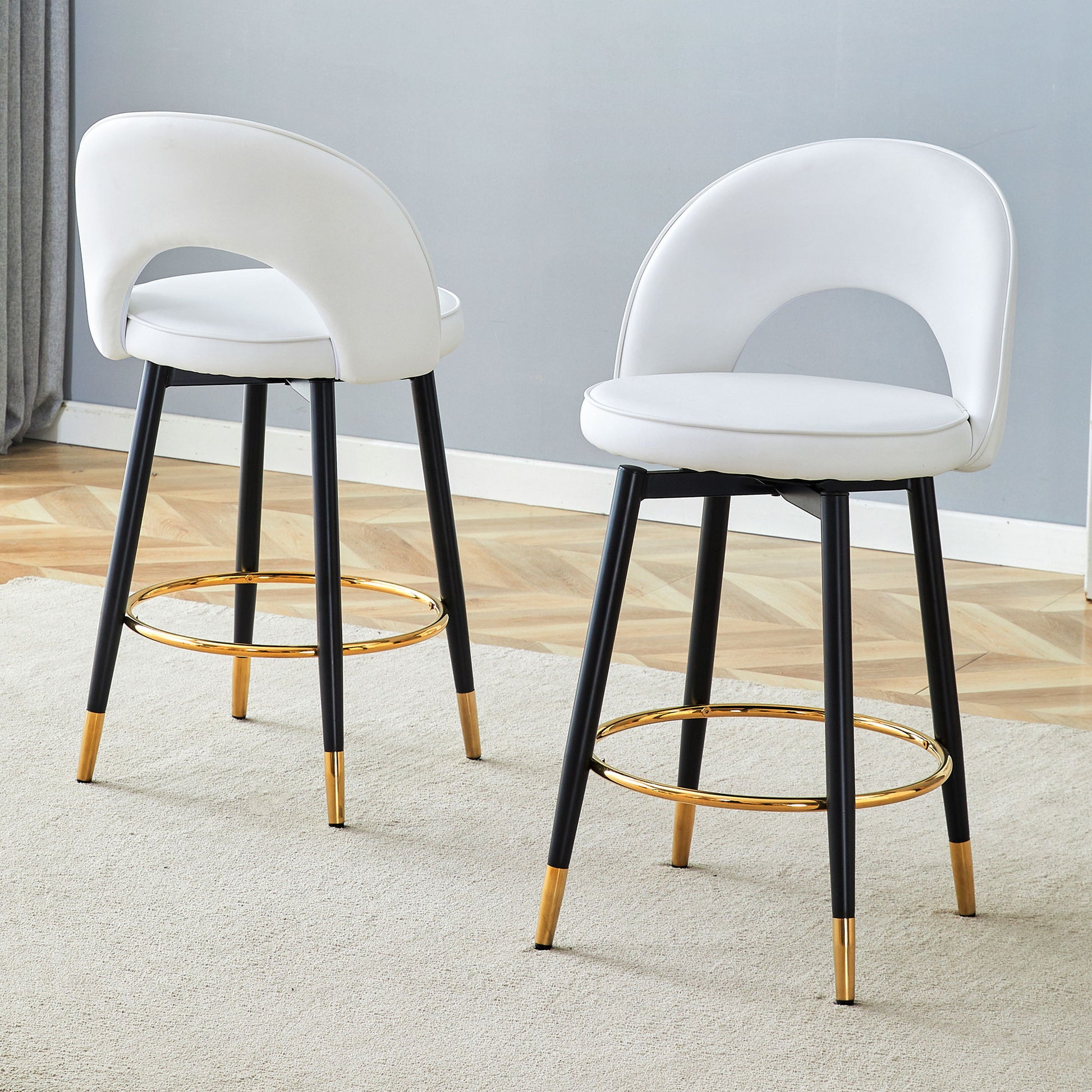 Upholstered Rotatable Bar Chair With Metal Legs For Dining Room - Best Buy Furniture