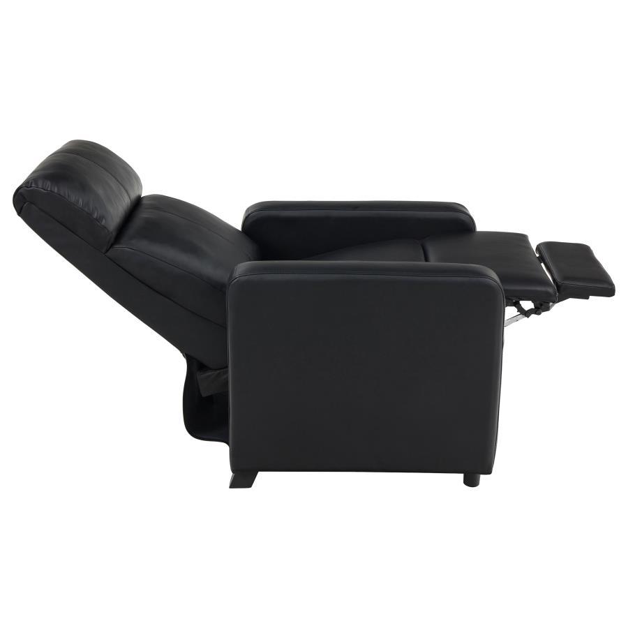 Toohey - Upholstered Home Theater Push Back Recliner - Black - Best Buy Furniture