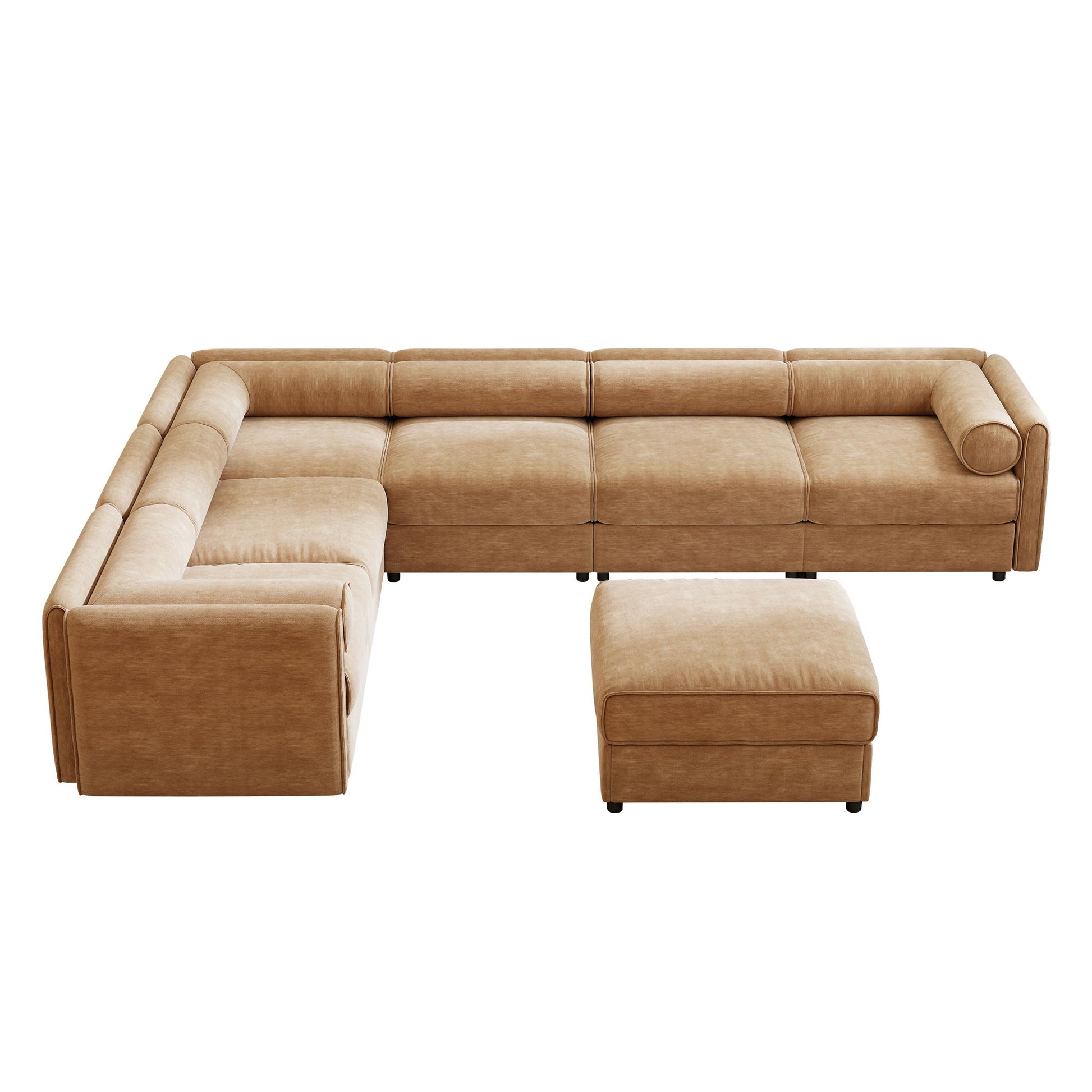 Contemporary Elegant White Chenille Sofa With Storage And Ottoman - Best Buy Furniture