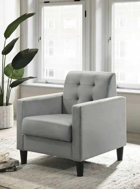 Hale - Velvet Accent Armchair With Tufting - Best Buy Furniture