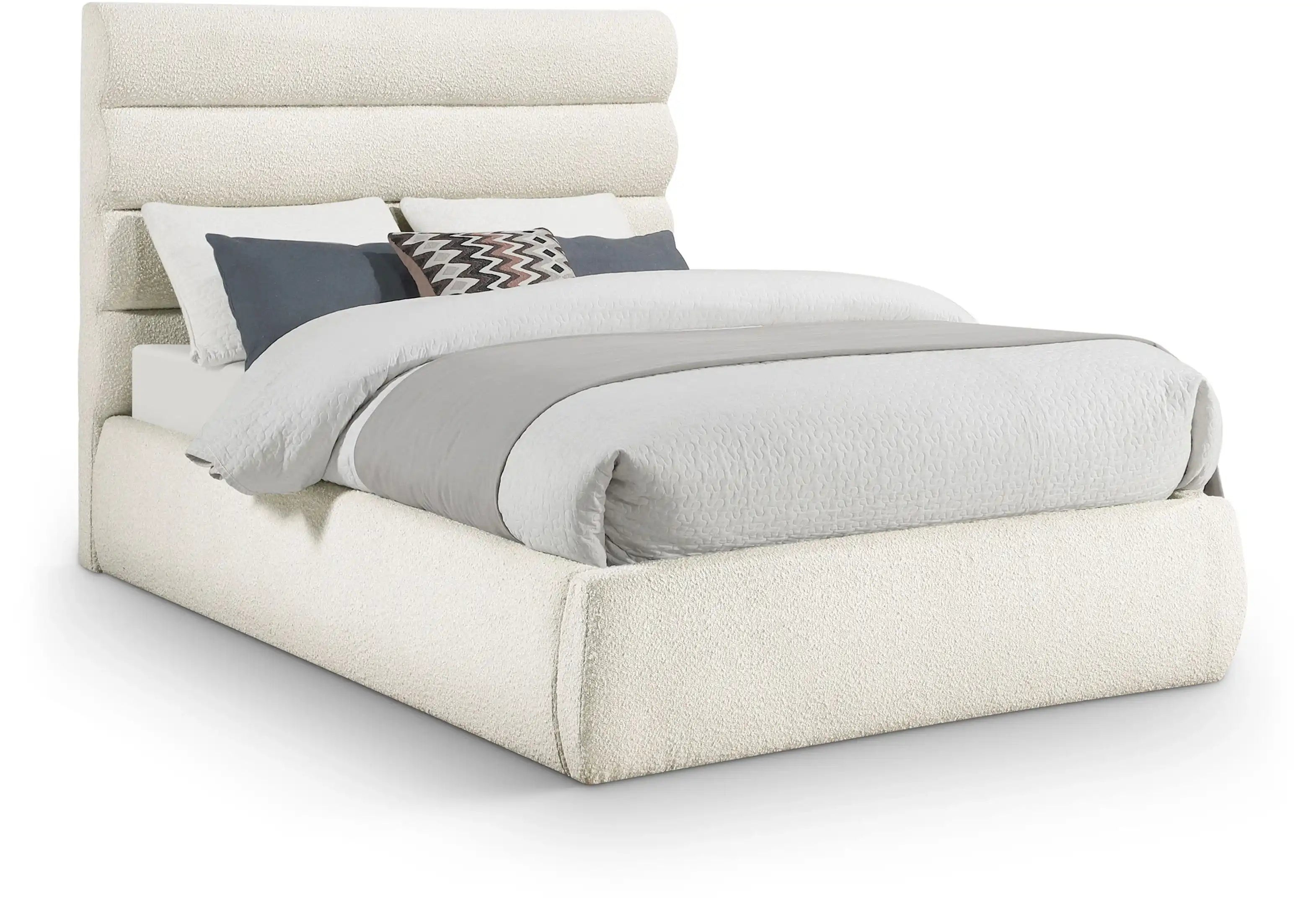 Adam - Boucle Fabric Bed With 52" Headboard - Best Buy Furniture