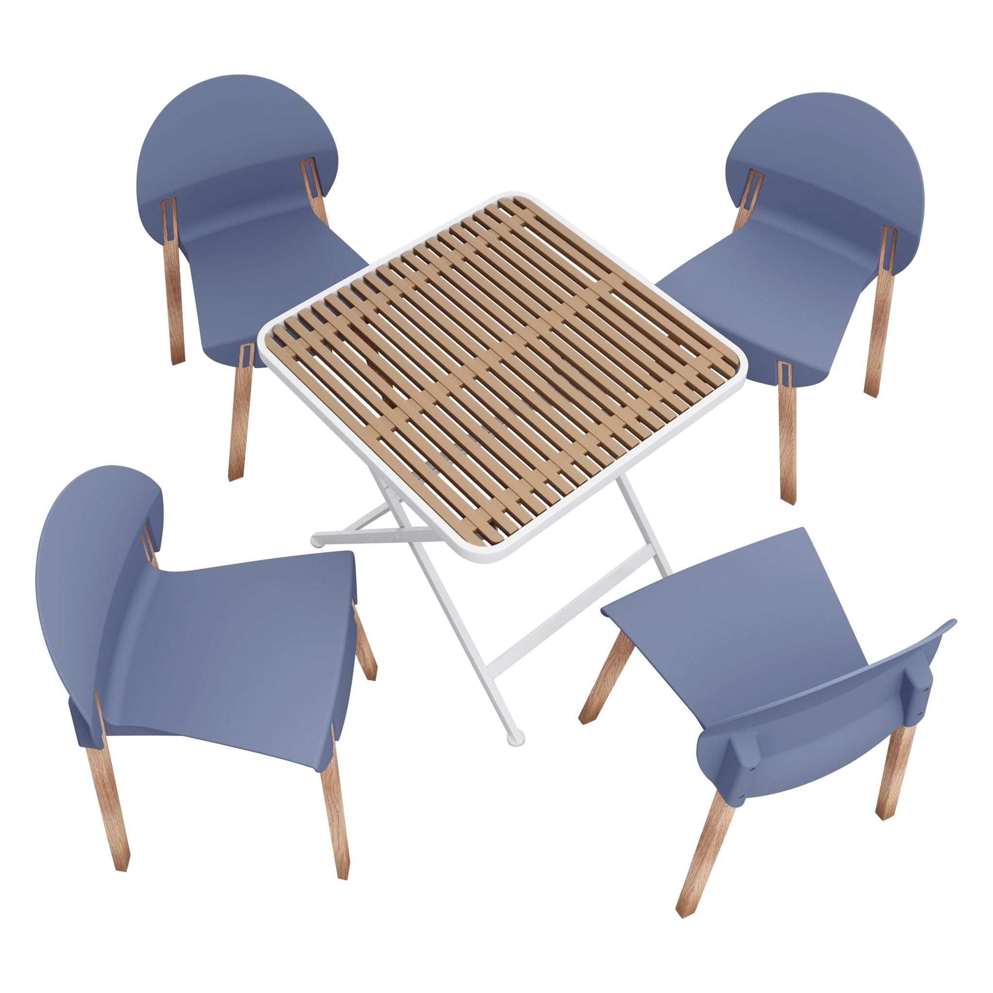 4 Piece Set Of Single Chairs With A Folding Square Table - Best Buy Furniture