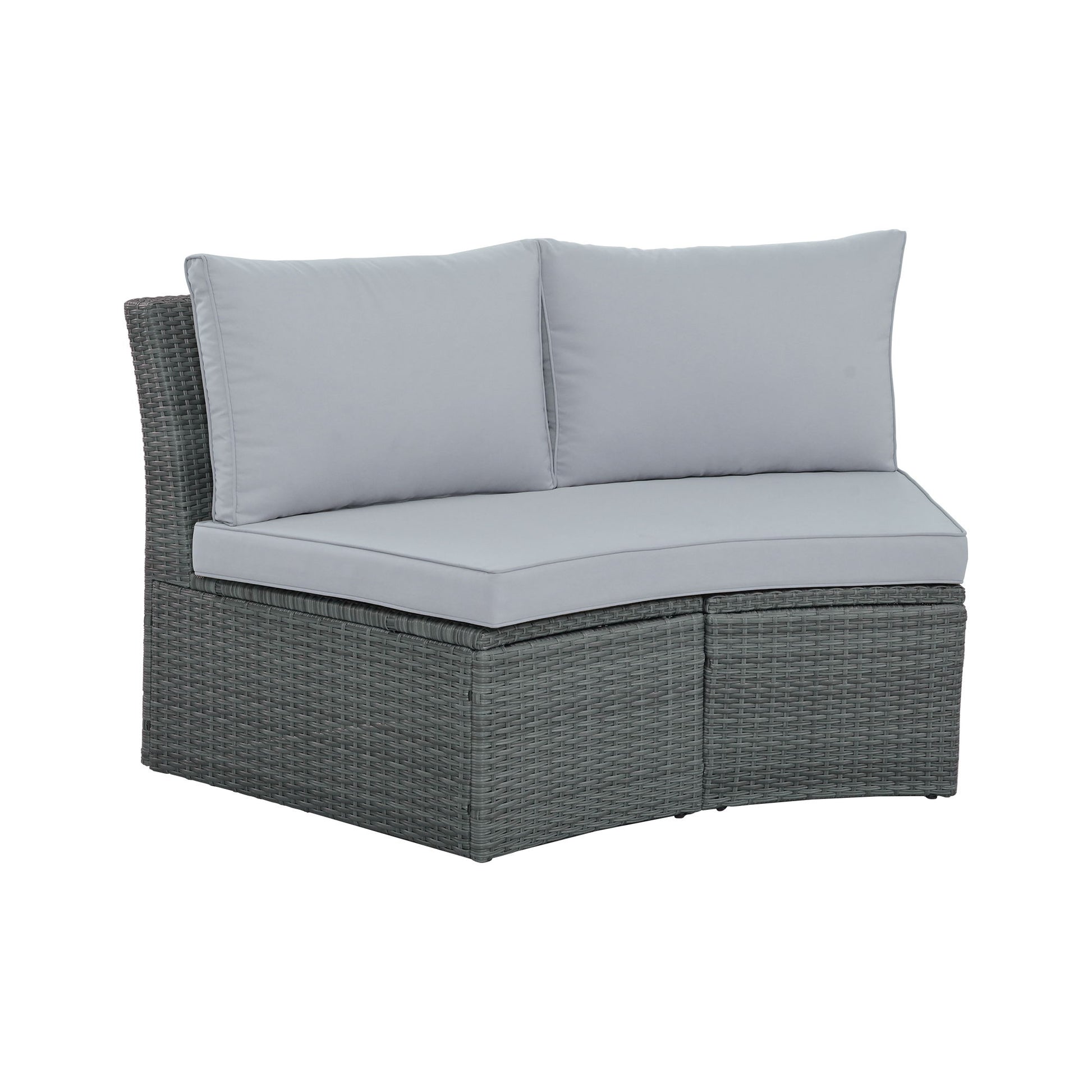 10 Piece Outdoor Sectional Half Round Patio Rattan Sofa Set - Best Buy Furniture