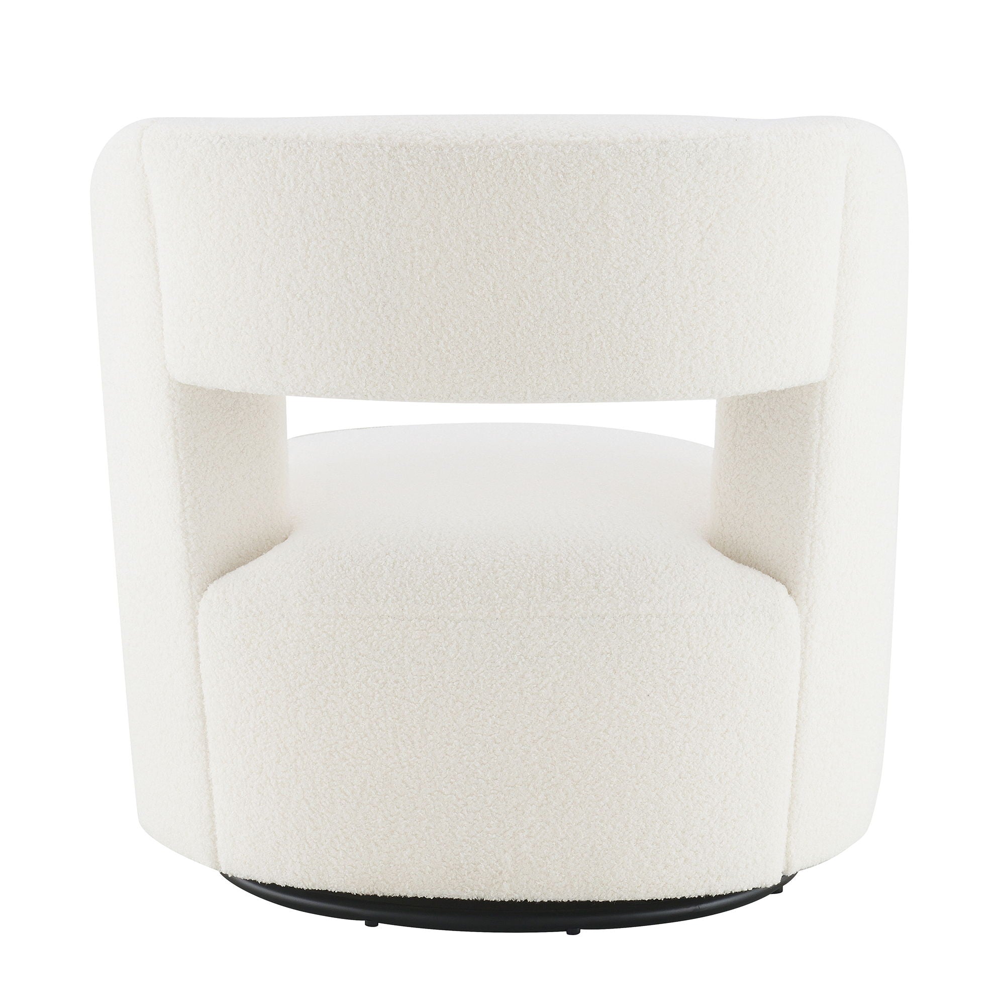 Swivel Comfy Round Barrel Chair With Soft Teddy Fabric For Living Room - Best Buy Furniture