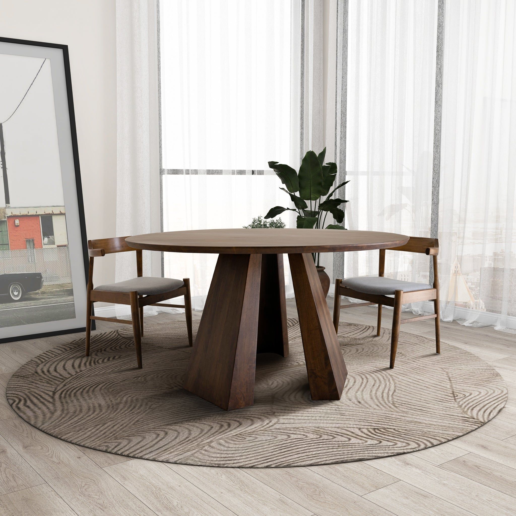 Bolton - Round Dining Table - Walnut - Best Buy Furniture
