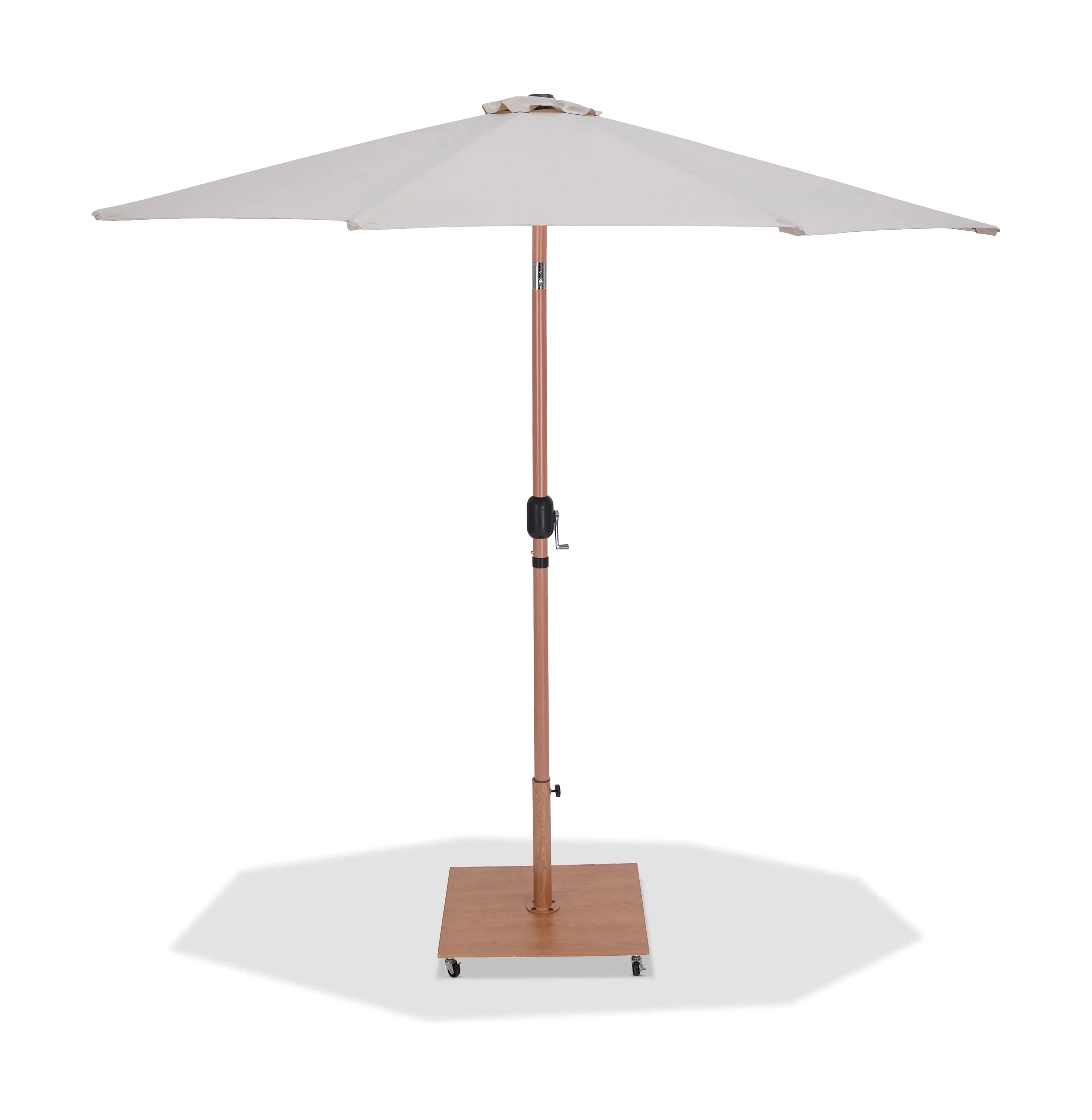 Fiji - Aluminum Patio Umbrella With Square Teak Base - Best Buy Furniture