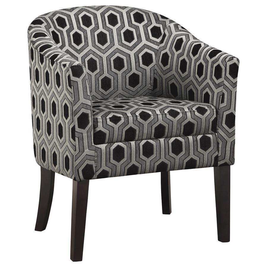 Jansen - Upholstered Accent Club Chair - Gray And Black - Best Buy Furniture