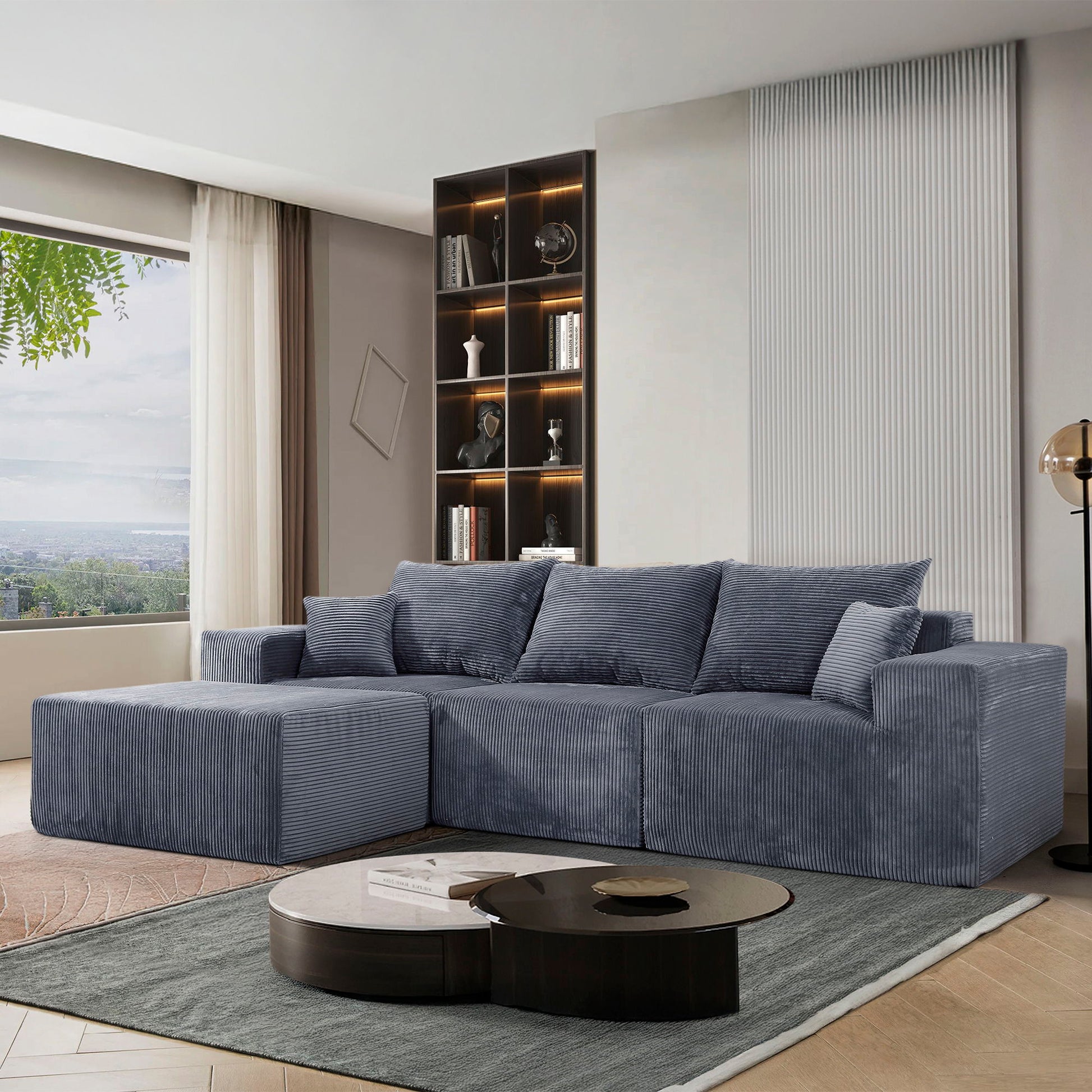 Modular Sectional Sofa, Convertible Couch With Chaise Corduroy - Best Buy Furniture