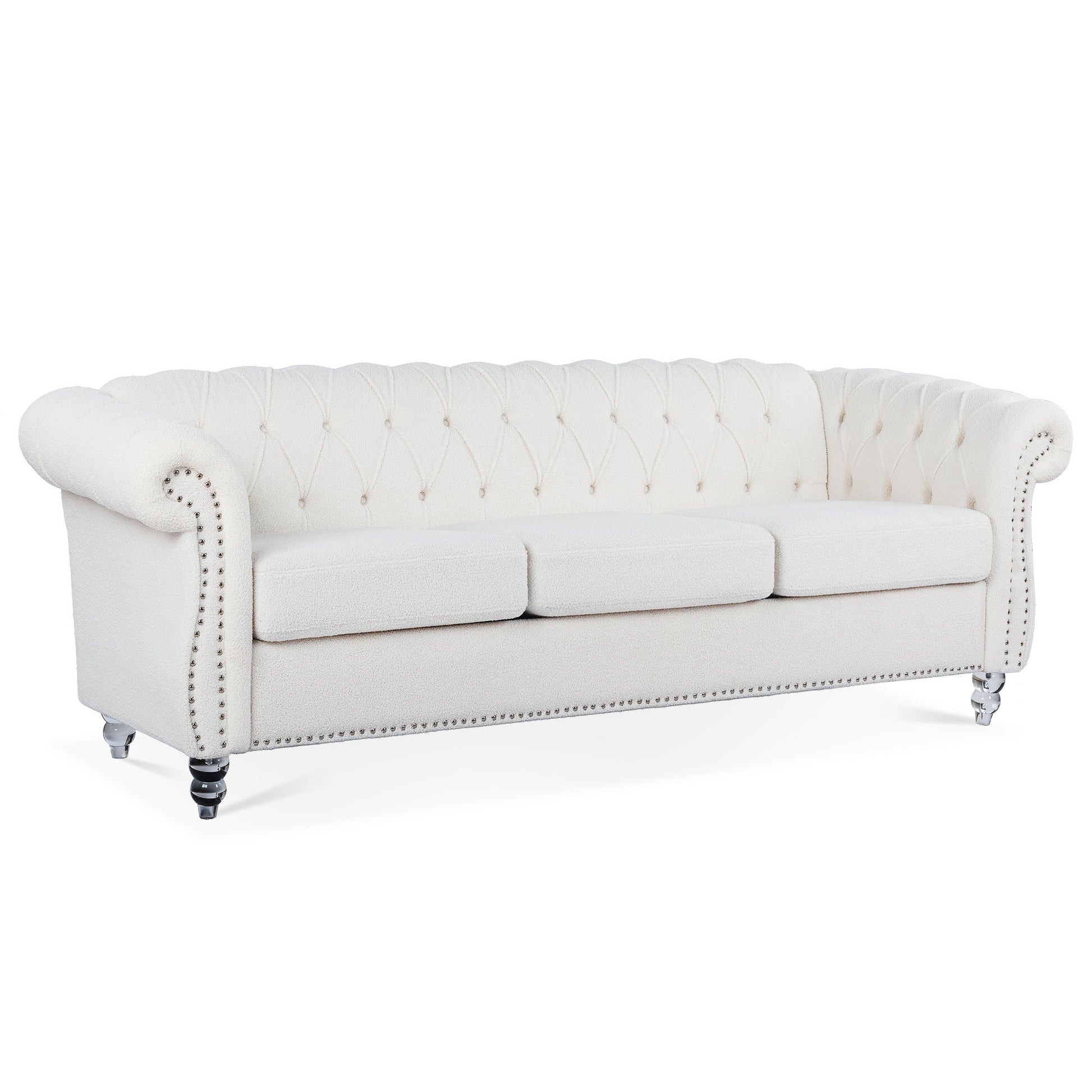 Rolled Arm Chesterfield 3 Seater Sofa - Best Buy Furniture