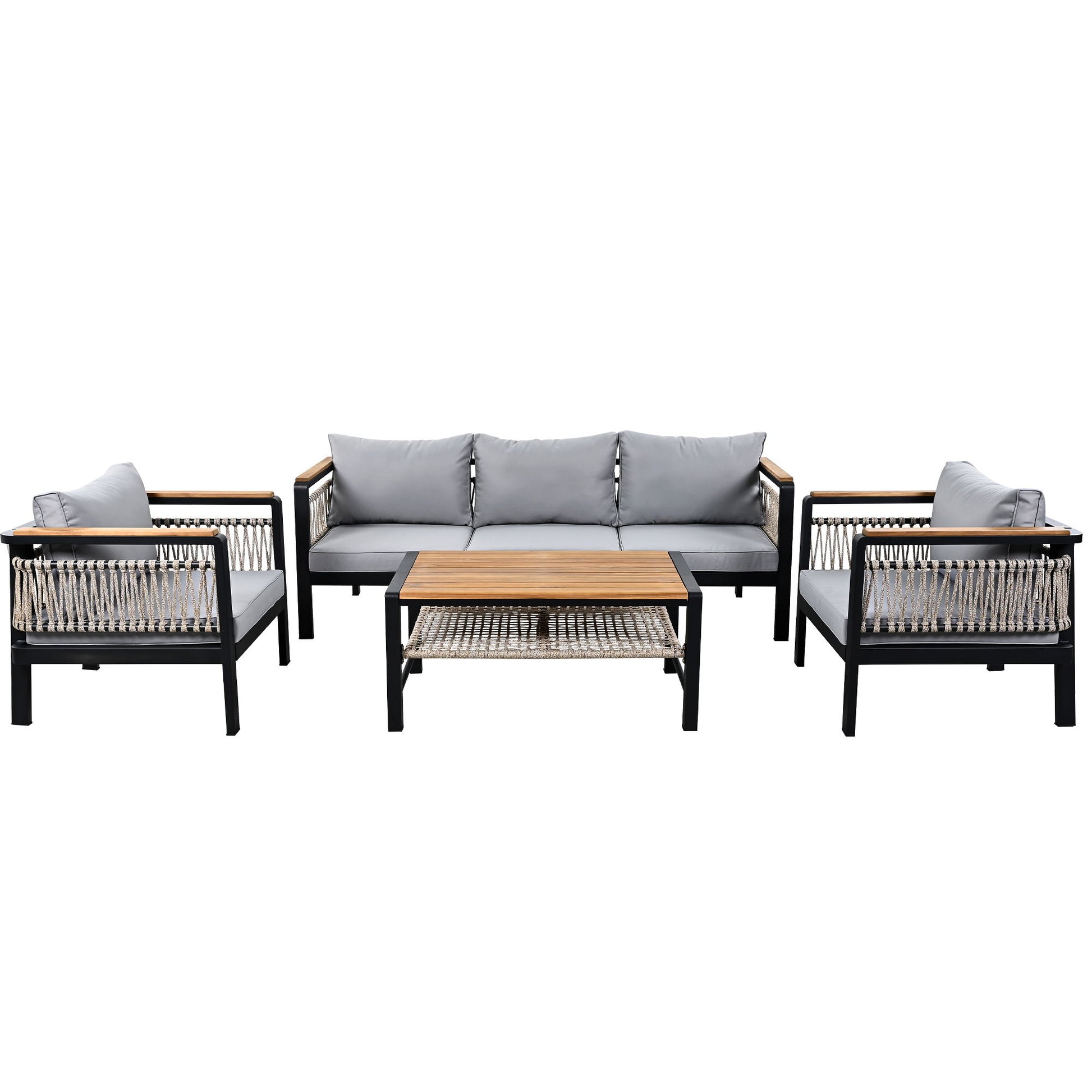 4 Pieces Outdoor Sectional Sofa Set 5 Person Patio Seating Group Outdoor Conversation Set With Cushions And A Coffee Table For Patios - Best Buy Furniture