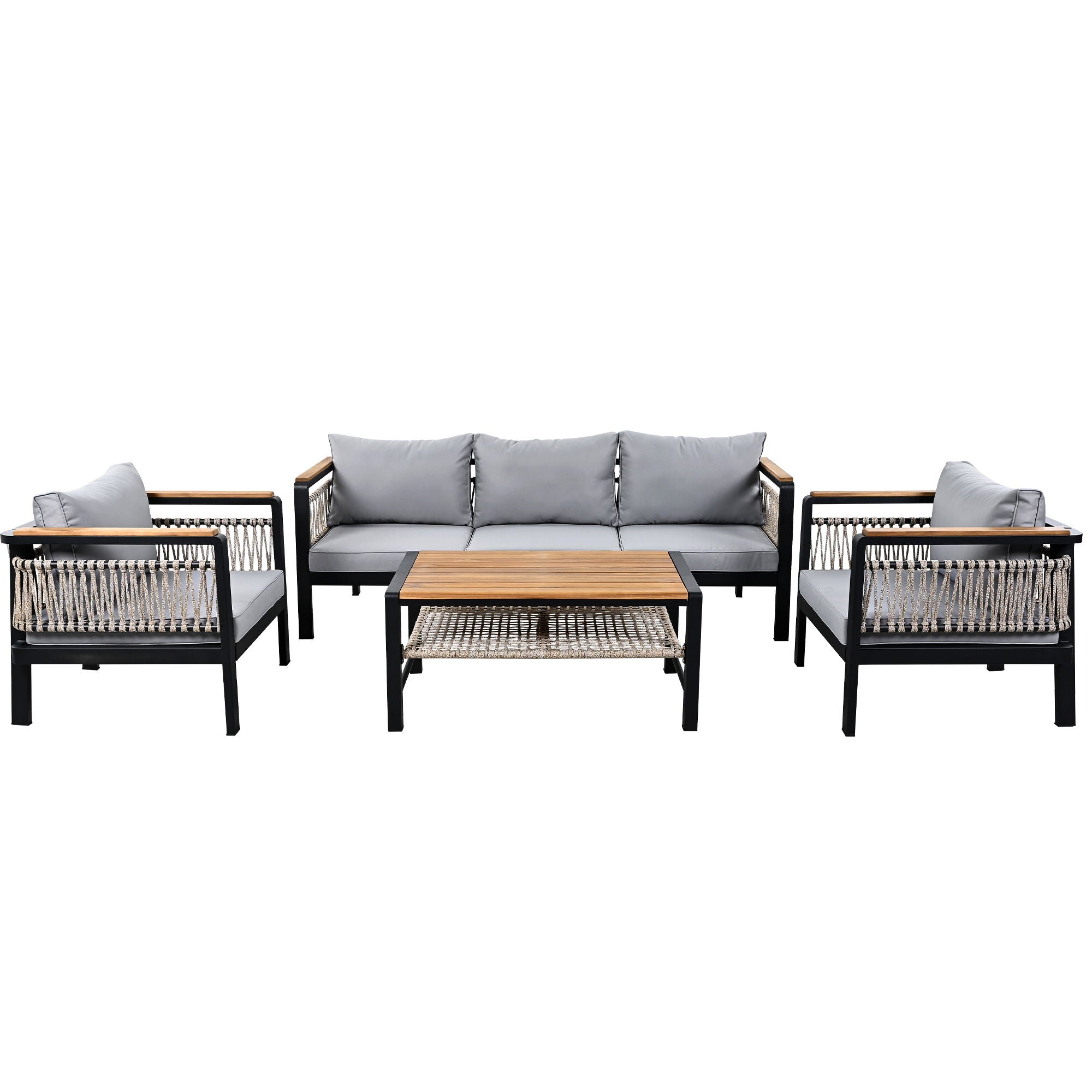 4 Pieces Outdoor Sectional Sofa Set 5 Person Patio Seating Group Outdoor Conversation Set With Cushions And A Coffee Table For Patios - Best Buy Furniture