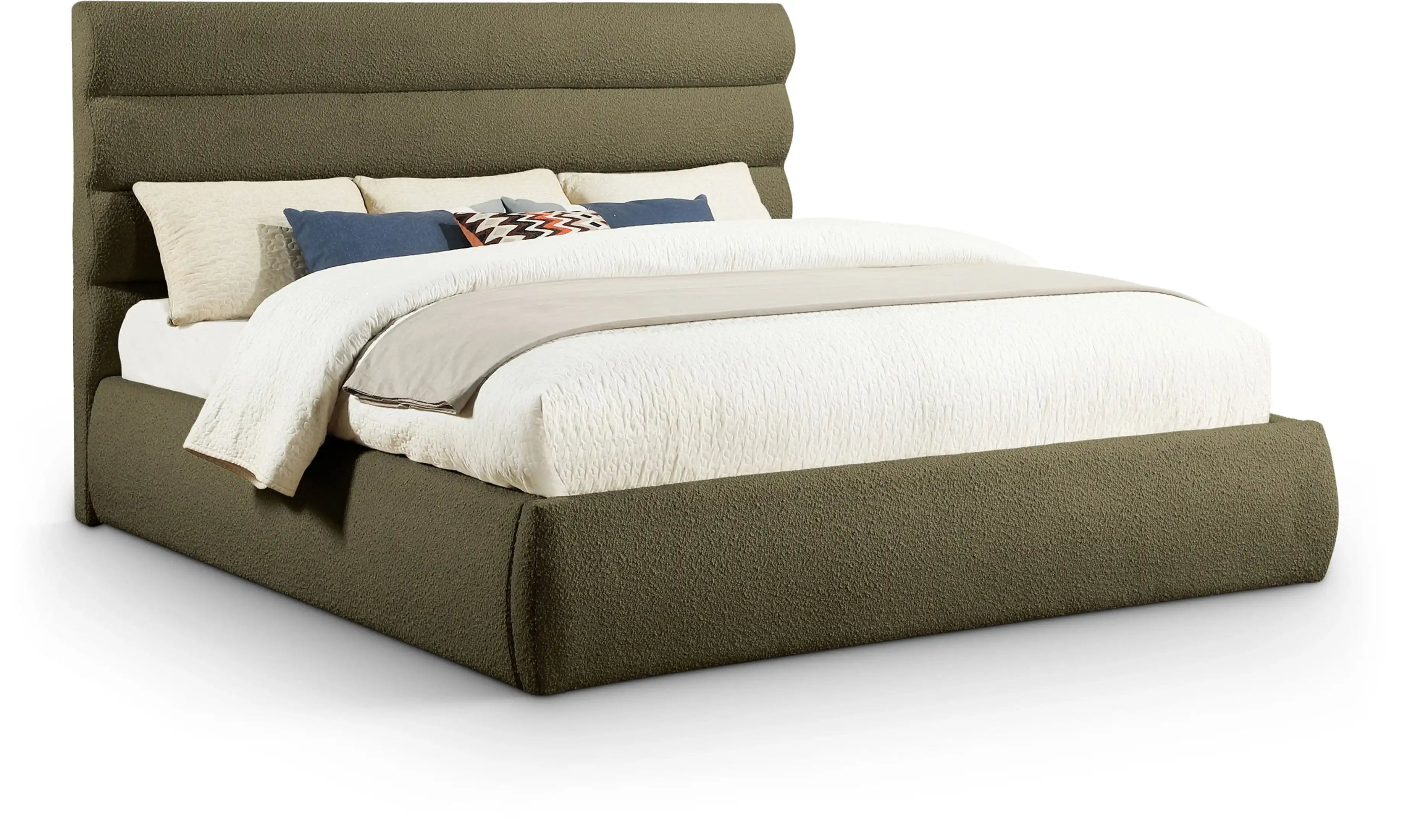 Adam - Boucle Fabric Bed With 52" Headboard - Best Buy Furniture