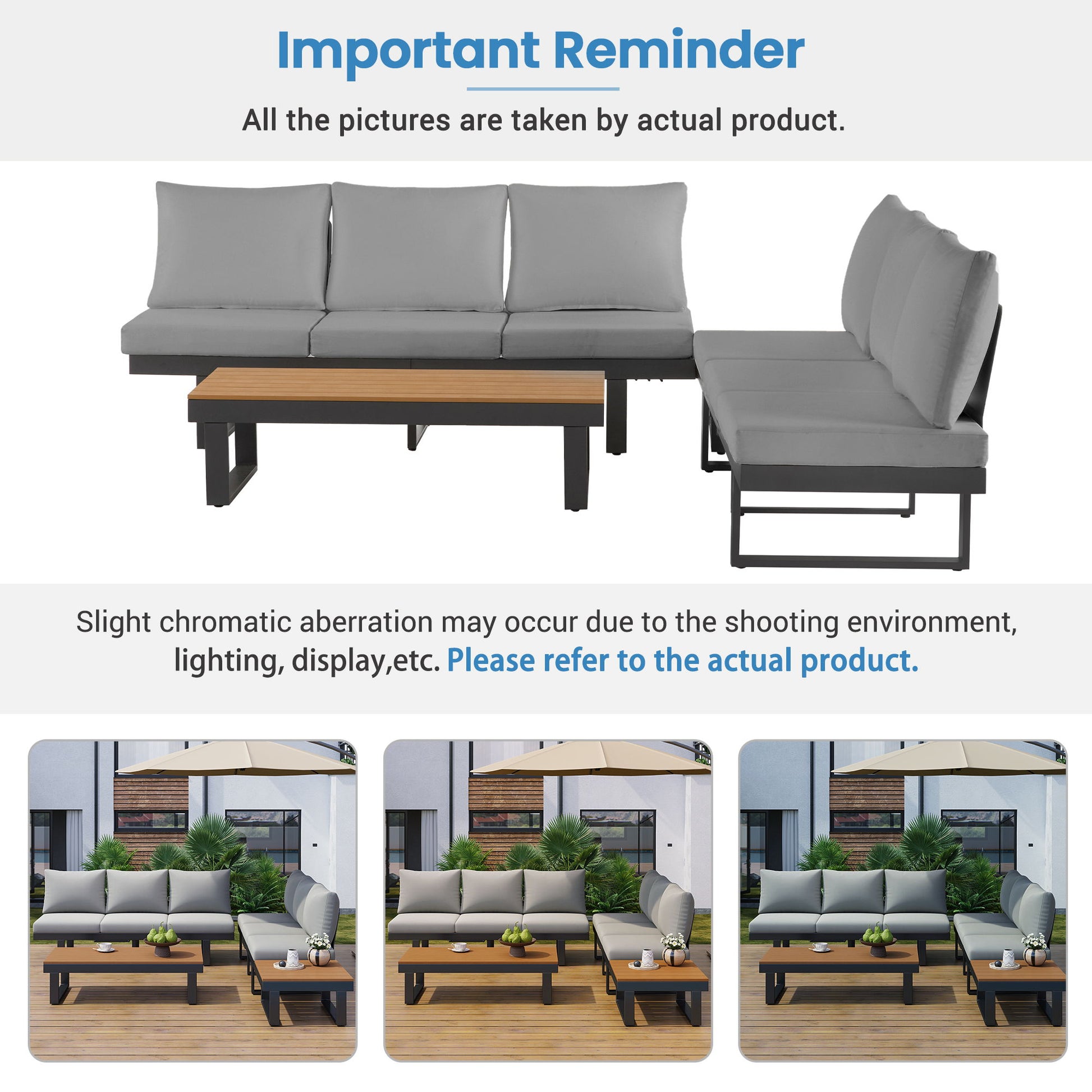Outdoor Sectional Sofa Set With Adjustable Reclining Seats - Best Buy Furniture
