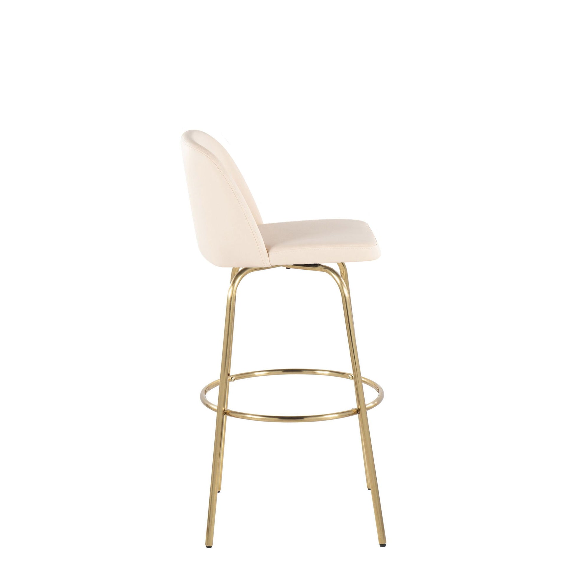Toriano - Contemporary Fixed Height Barstool With Swivel And Round Footrest (Set of 2) - Best Buy Furniture