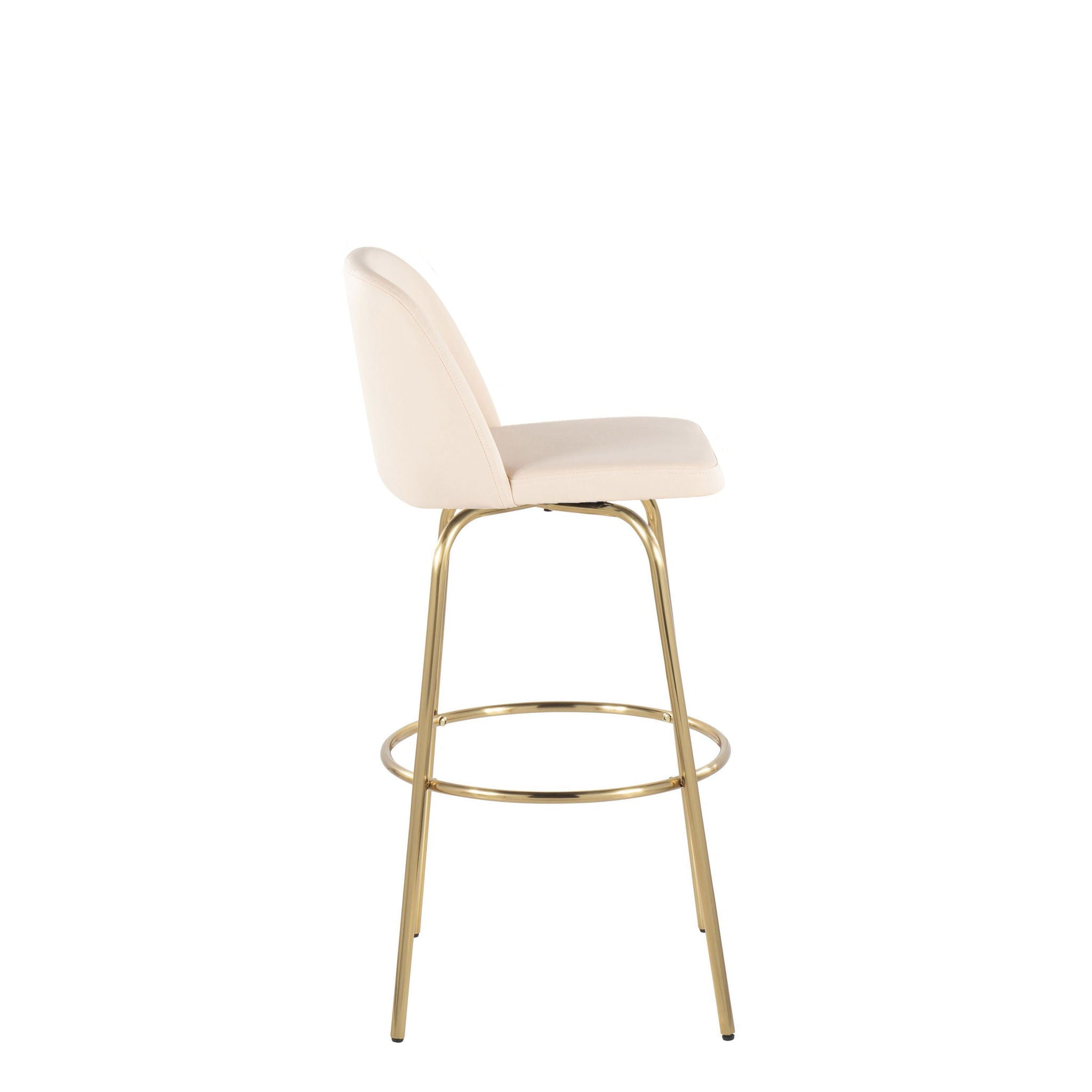 Toriano - Contemporary Fixed Height Barstool With Swivel And Round Footrest (Set of 2) - Best Buy Furniture