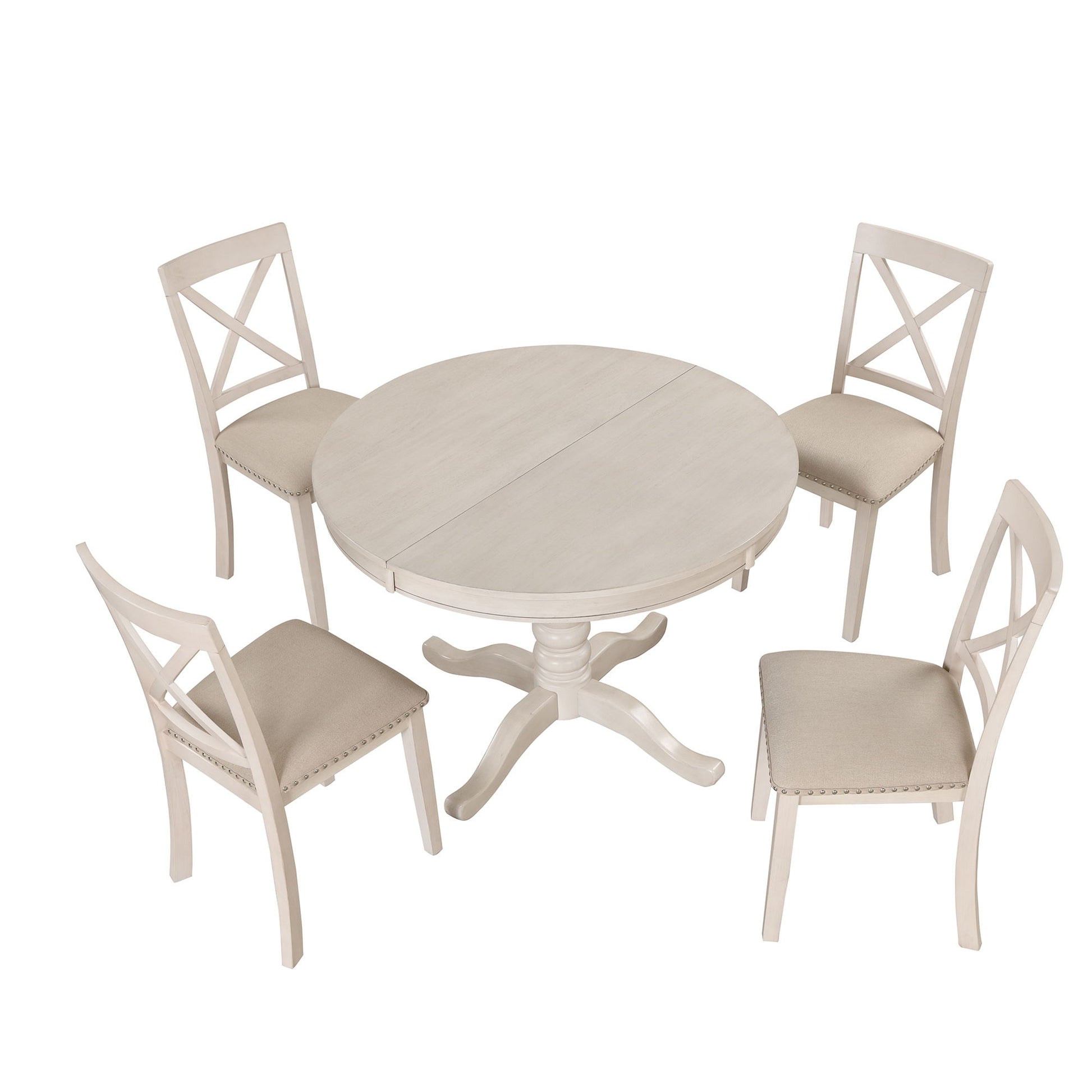 Modern Dining Table Set For 4, Round Table And 4 Kitchen Room Chairs, 5 Piece Kitchen Table Set For Dining Room, Dinette, Breakfast Nook - Best Buy Furniture