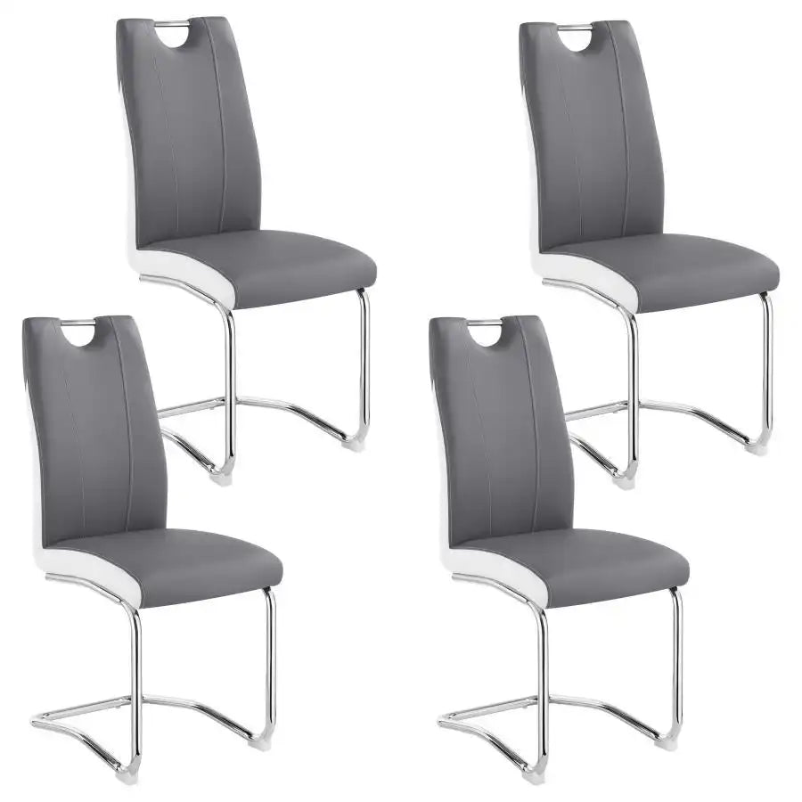 Brooklyn - Upholstered Dining Side Chair (Set of 4) - Gray - Best Buy Furniture
