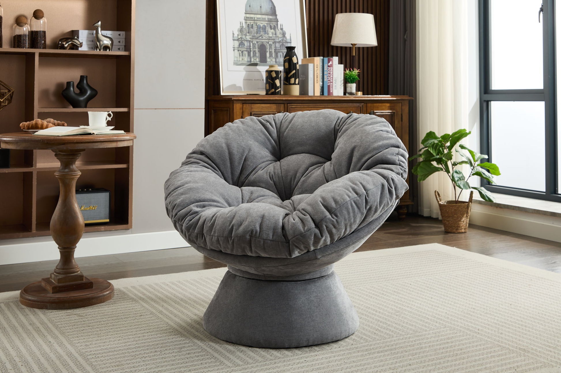 Oversized Swivel Accent Chair, 360 Swivel Barrel Chair, Papasan Chair For Living Room Bedroom - Best Buy Furniture