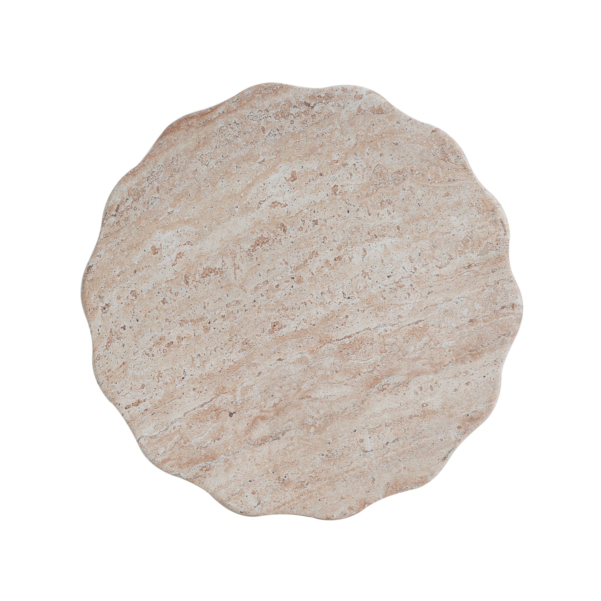 Elegant Indoor / Outdoor Lightweight Concrete Side Table With Travertine - Beige - Best Buy Furniture