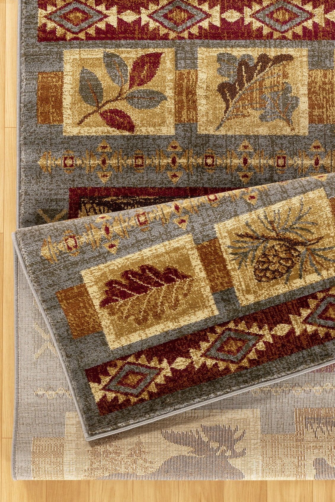 Nature's Nest - 5'3" X 7'3" Lodge Area Rug - Multi, Blue - Best Buy Furniture
