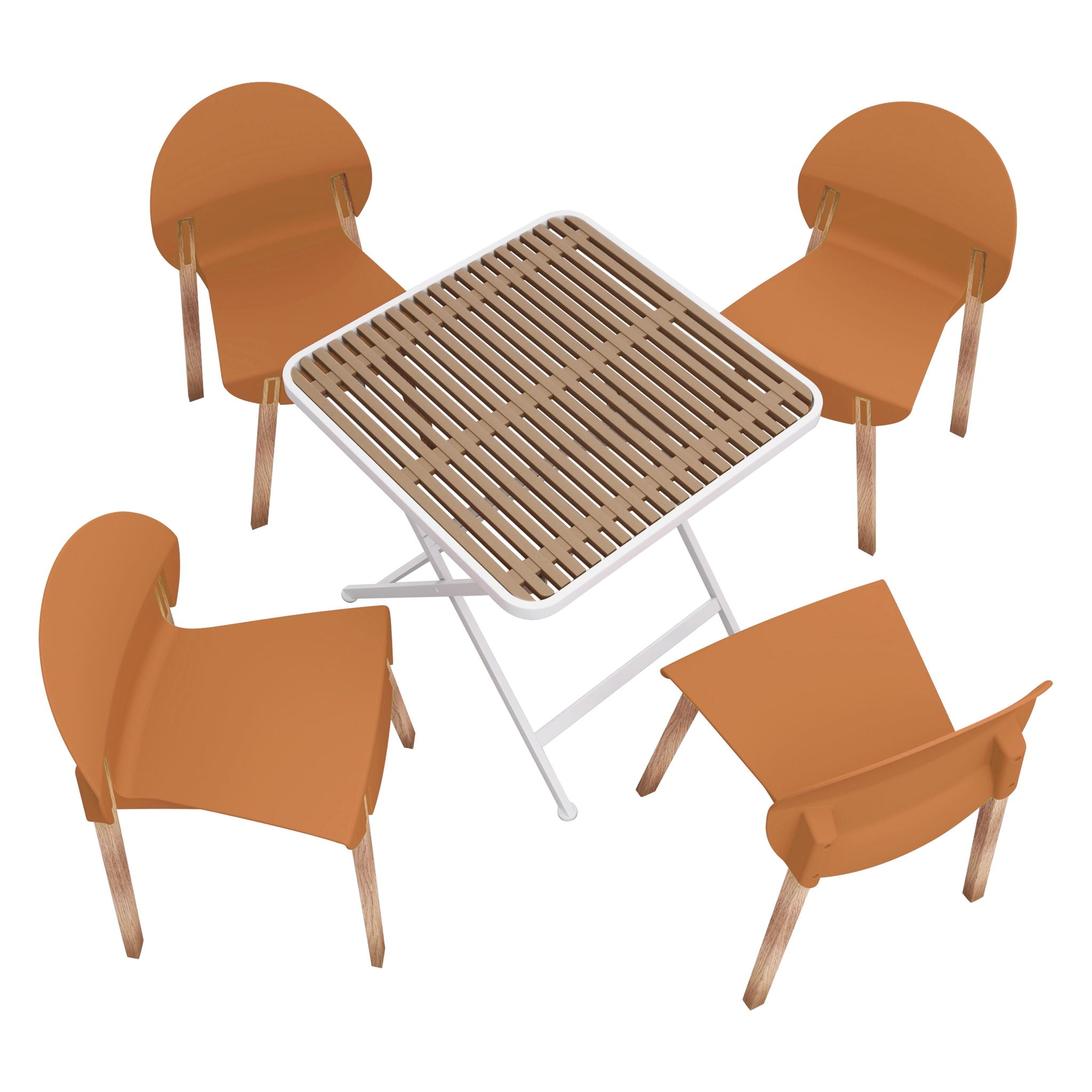 4 Piece Set Of Single Chairs With A Folding Square Table - Best Buy Furniture