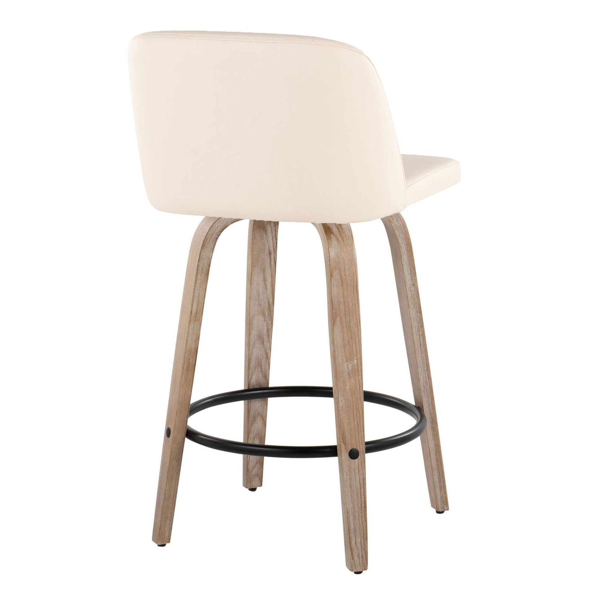 Toriano - Contemporary Fixed-Height Counter Stool & Swivel With Round Footrest (Set of 2) - Best Buy Furniture
