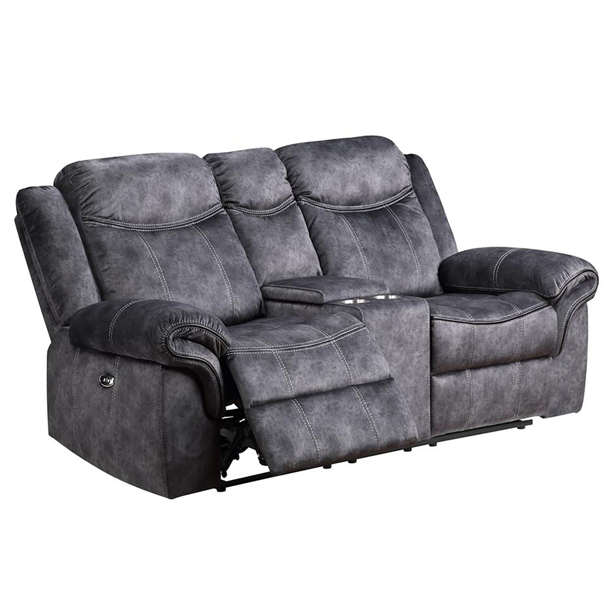 Jimny - Domino Power Console Reclining Loveseats With Power Switch - Best Buy Furniture