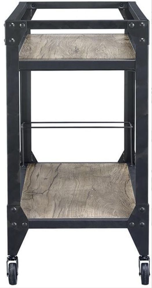 Jorgensen - Serving Cart - Rustic Oak / Charcoal - Best Buy Furniture