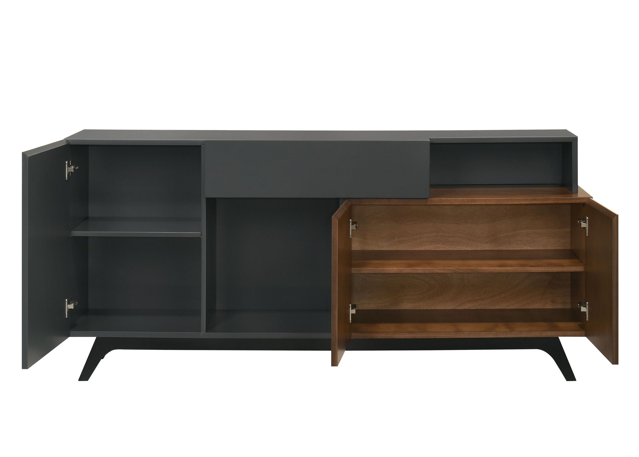 Destin- Ceramic Server - Walnut / Black - Best Buy Furniture