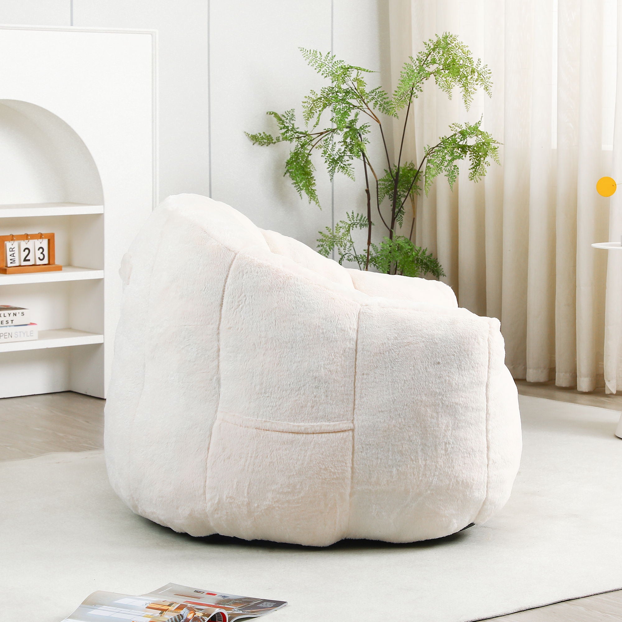 Beanbag Chair, Beanbag Sofa Chair With Armrests Stuffed High Density Foam - Best Buy Furniture