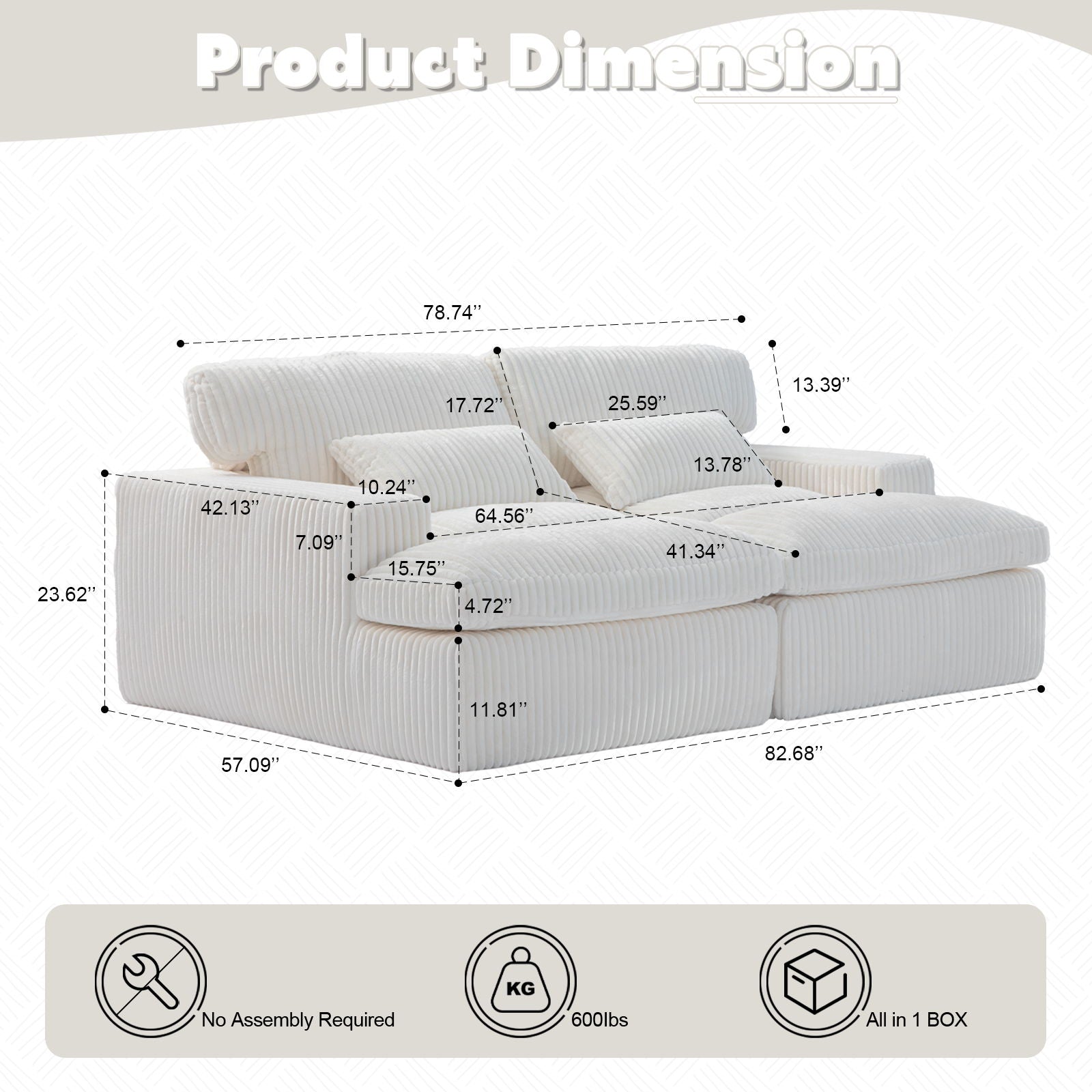 Double Chaise Lounge Chair, Oversized Upholstered Sleeper Cloud Couch - Best Buy Furniture