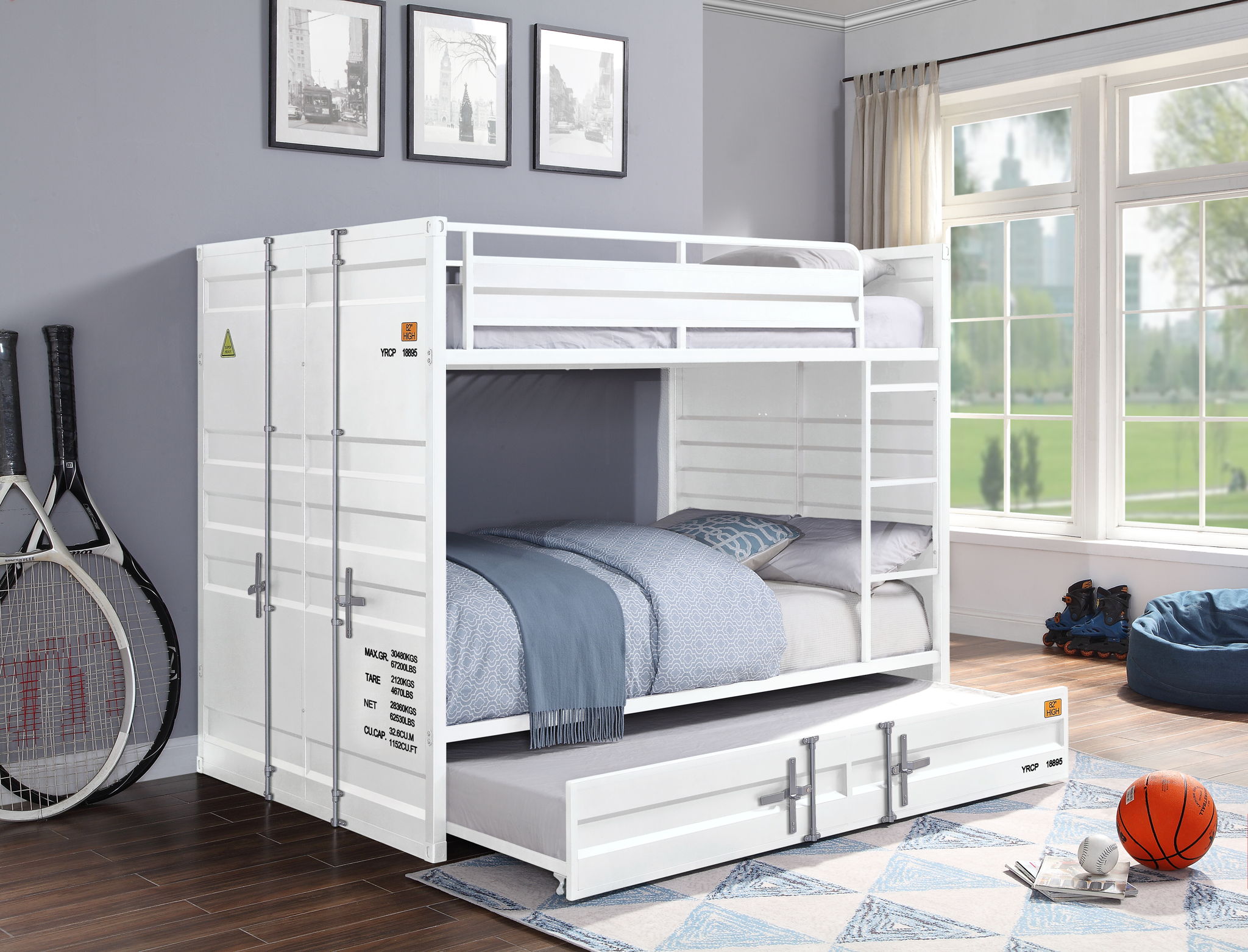 Cargo - Full Bunk Bed With Trundle - White - Best Buy Furniture