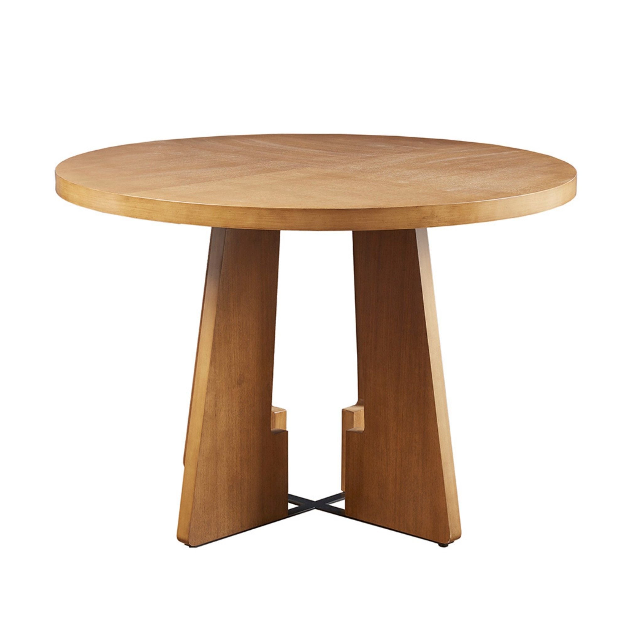 Modern Round Dining Table With Pecan Wood Veneer - Walnut - Best Buy Furniture