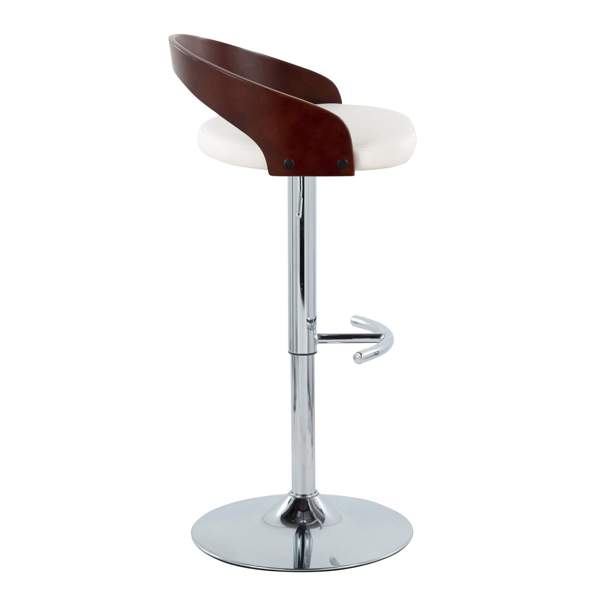 Grotto - Contemporary Adjustable Barstool & Swivel With Rounded T Footrest (Set of 2) - Best Buy Furniture