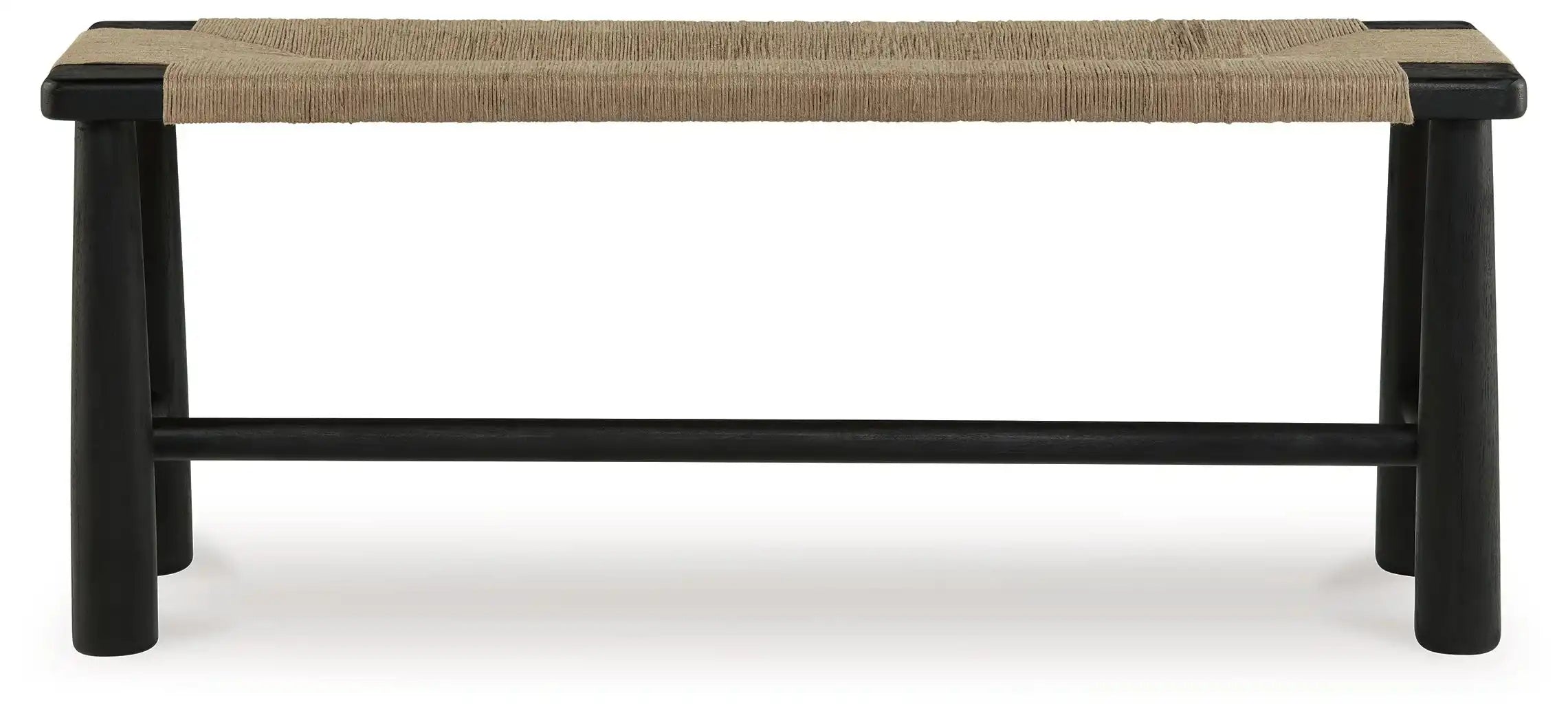 Acerman - Accent Bench - Black / Natural - Best Buy Furniture