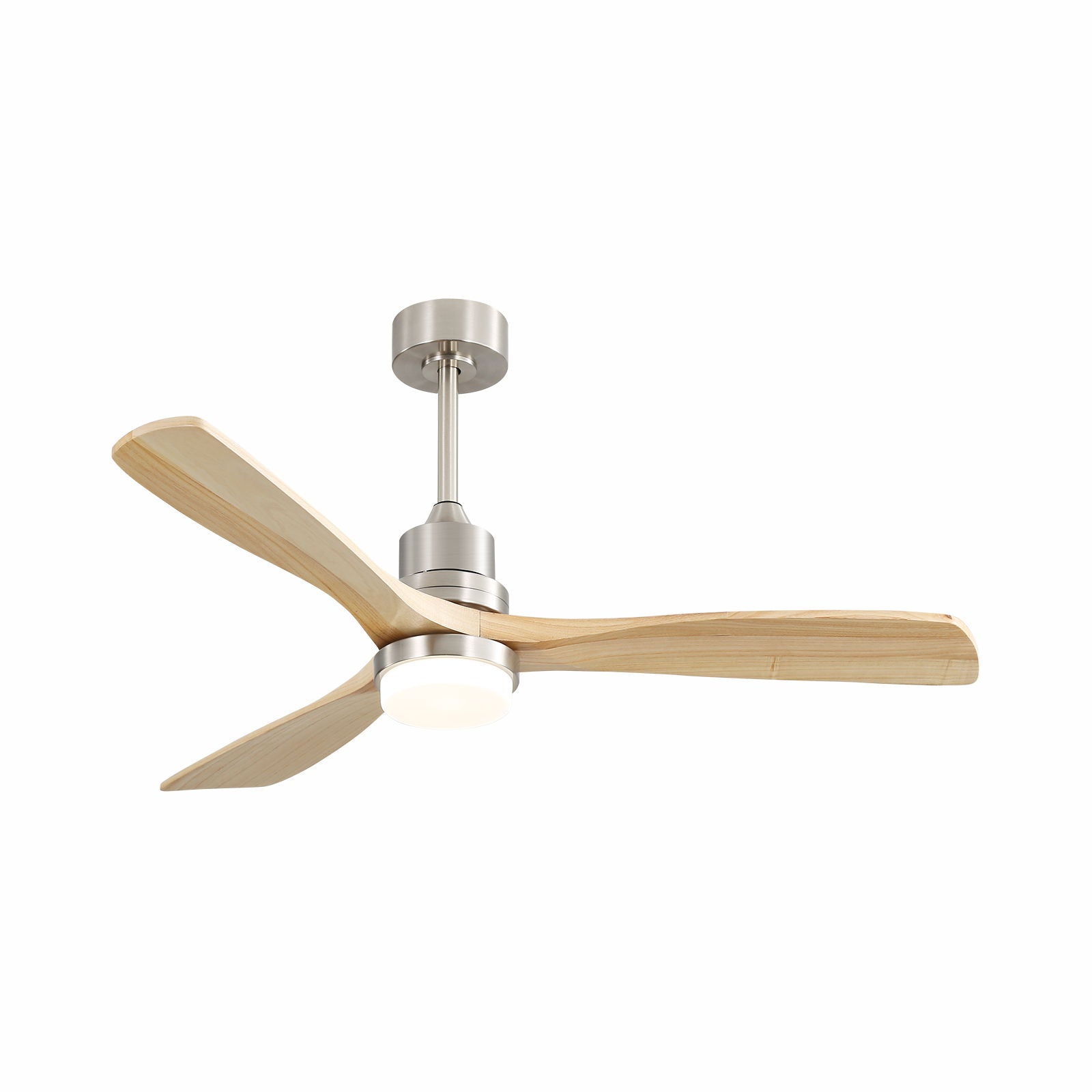 Ceiling Fan With Dimmable LED Light 6 Speed Remote 3 Wood Blade Reversible DC Motor For Bedroom - Brushed Nickel - Best Buy Furniture